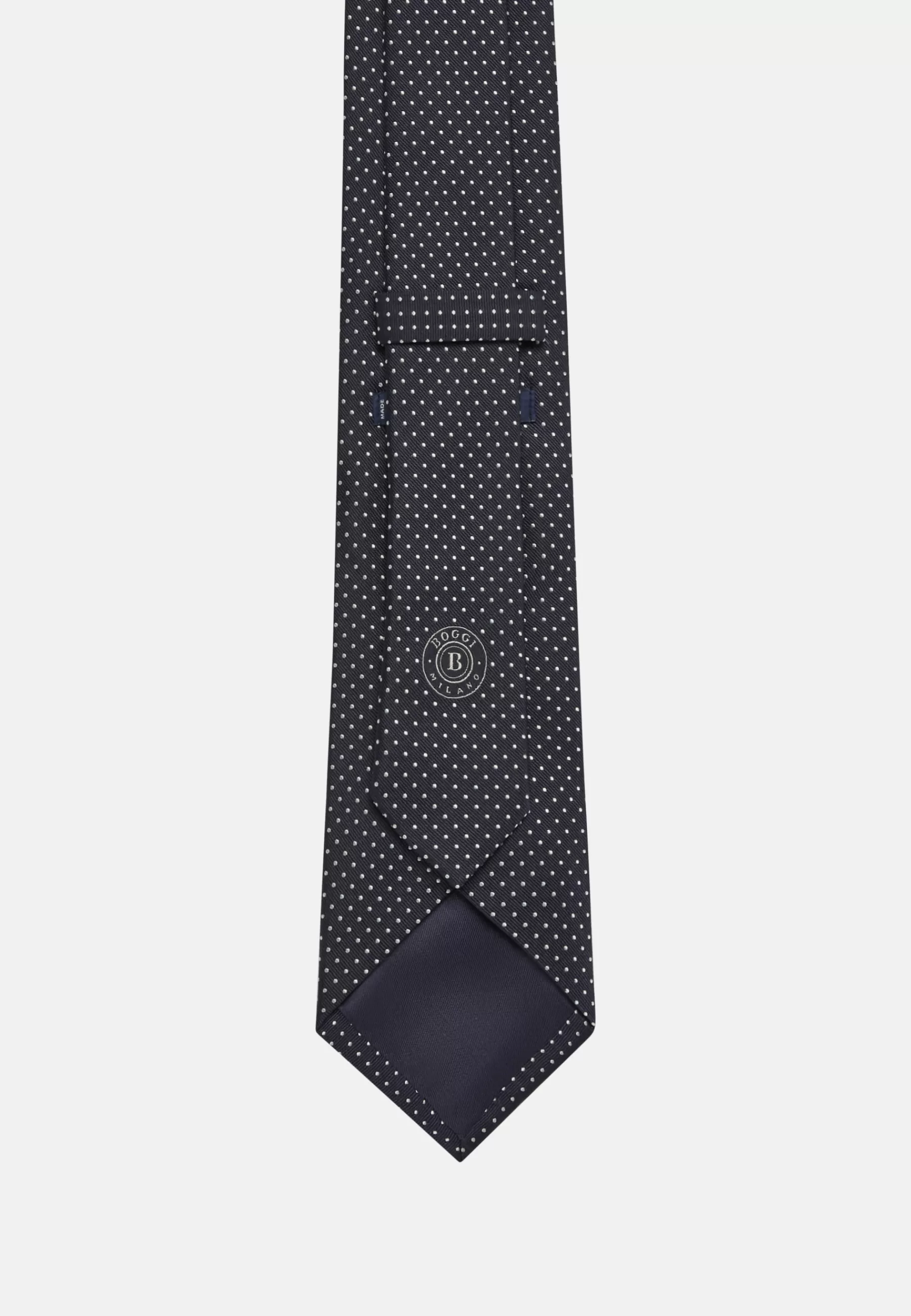 Ties^Boggi Milano Silk Jacquard Tie Navy blue