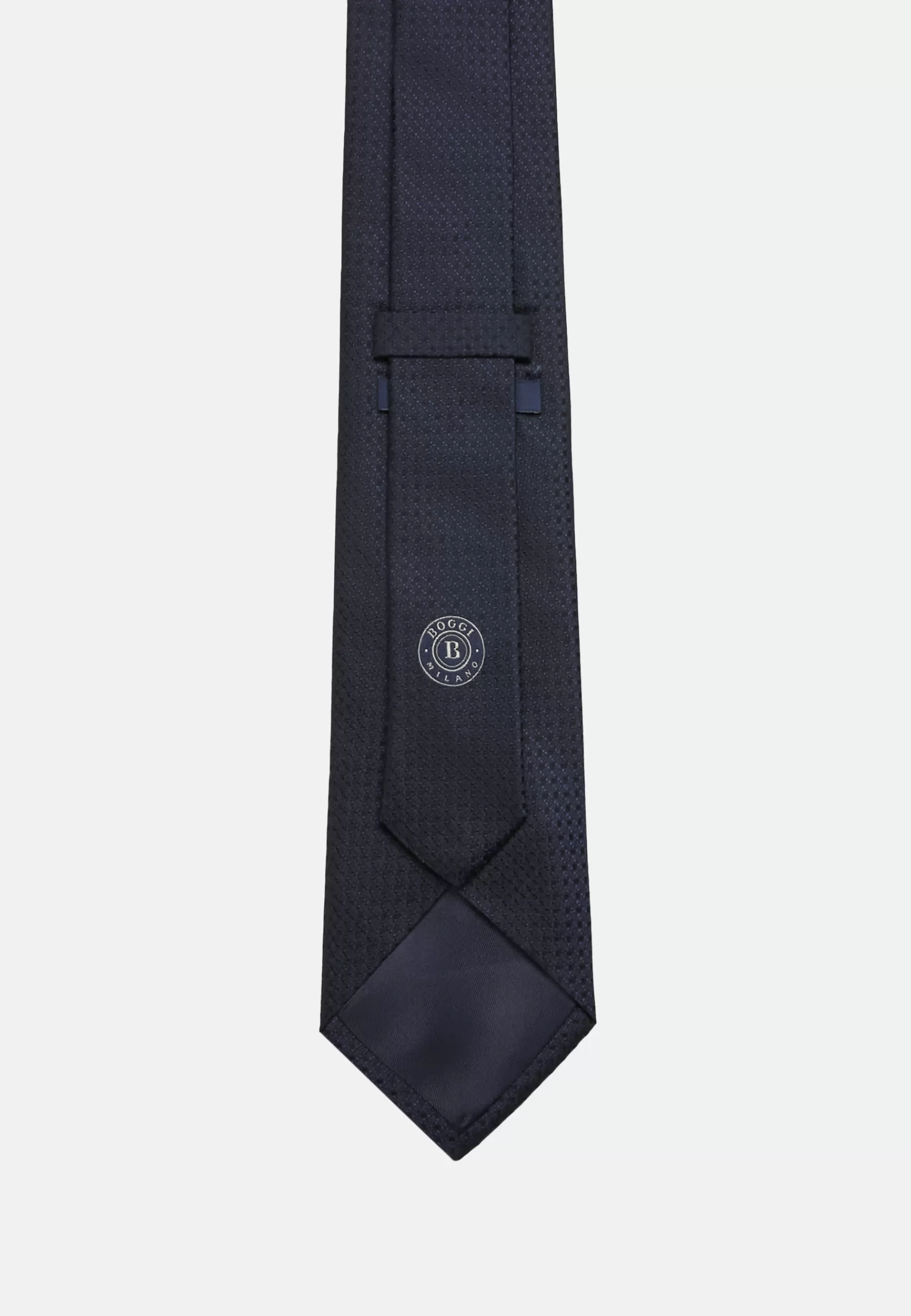 Ties^Boggi Milano Silk Jacquard Tie Navy blue