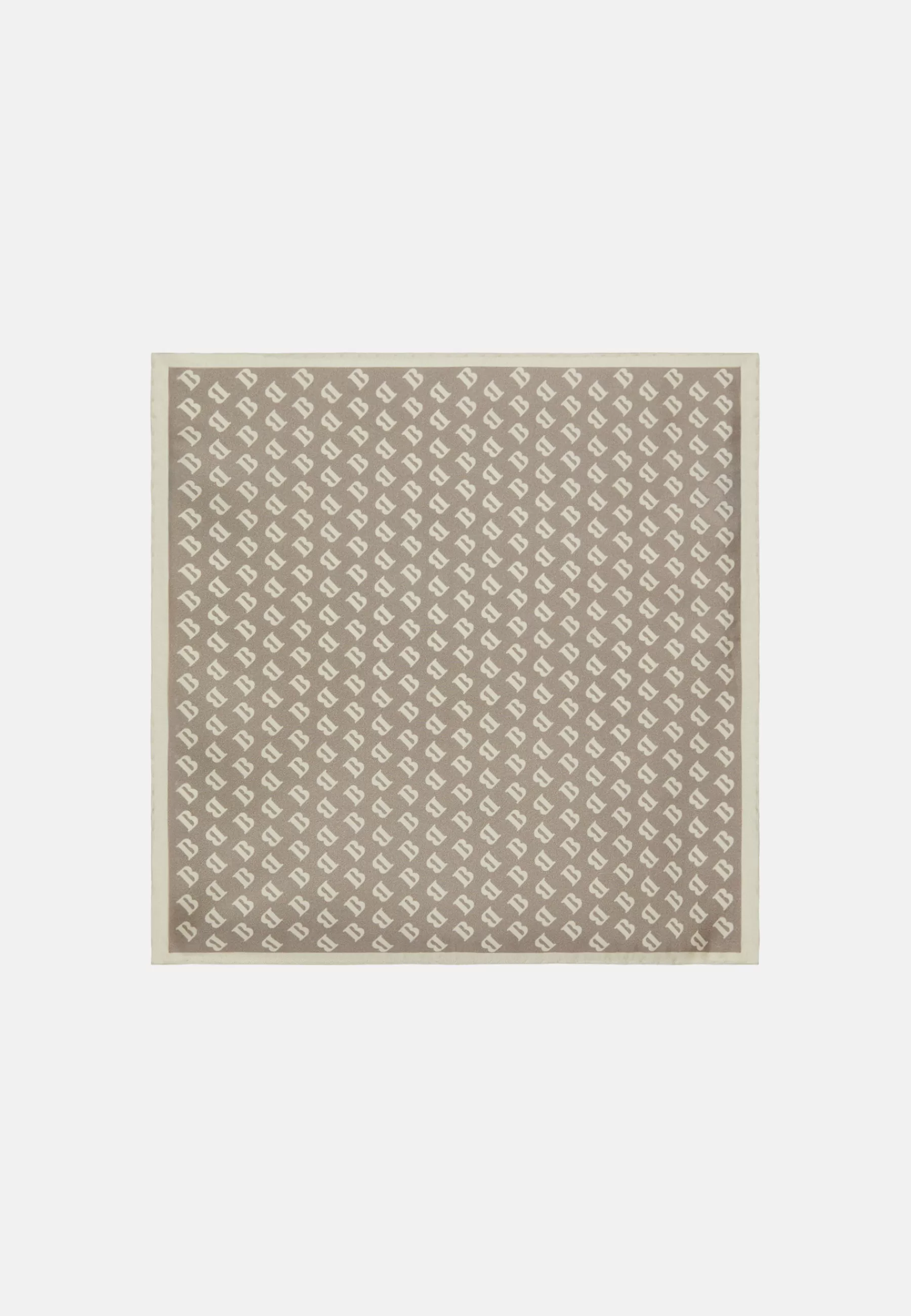 Pocket Squares^Boggi Milano Silk Pocket Square with All-over Logo Print Taupe