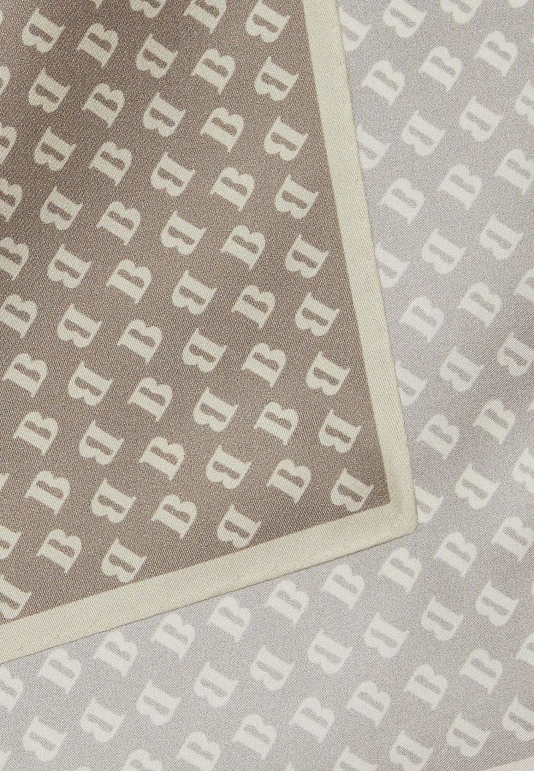 Pocket Squares^Boggi Milano Silk Pocket Square with All-over Logo Print Taupe