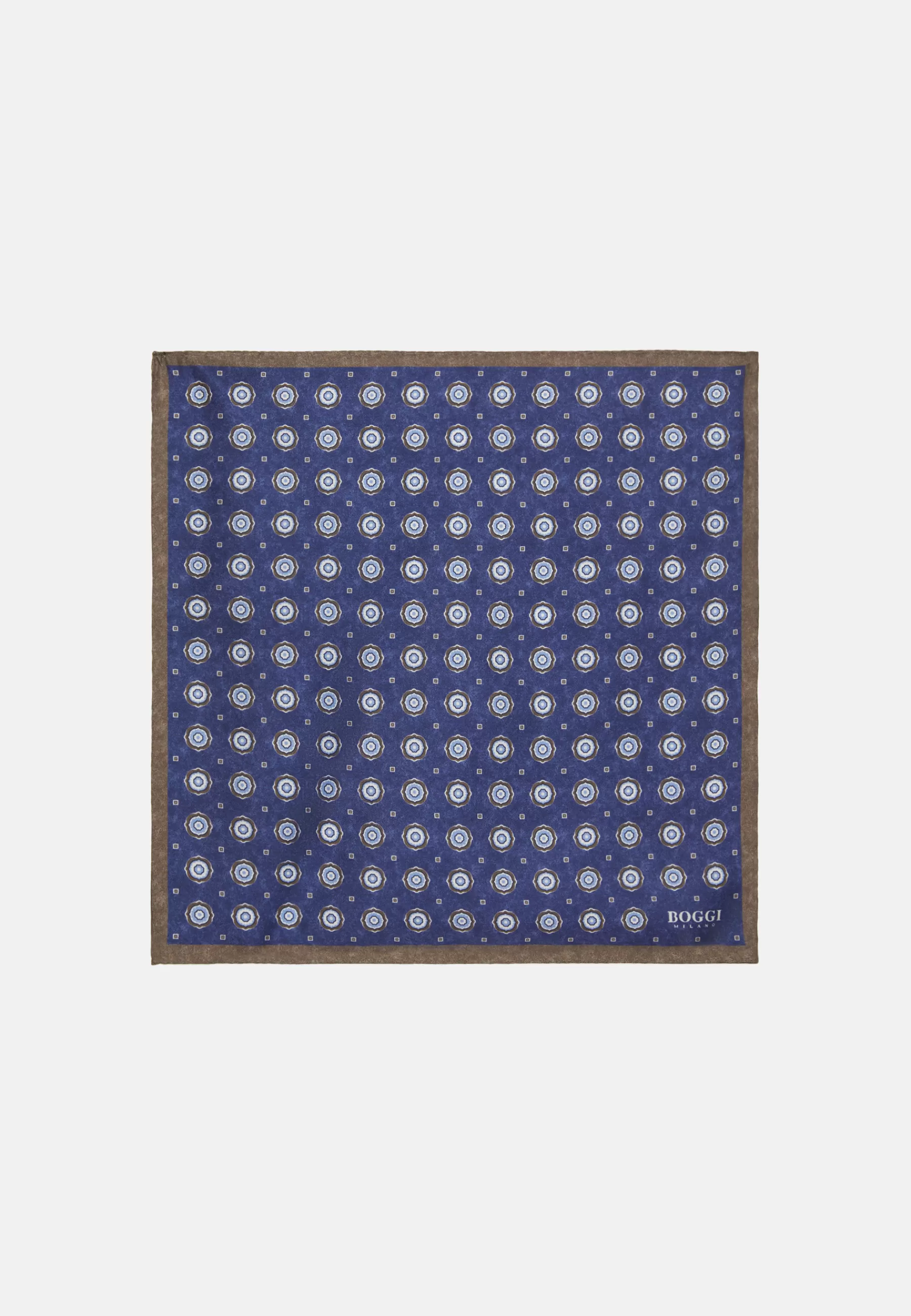 Pocket Squares^Boggi Milano Silk Pocket Square With Medallions Pattern Blue