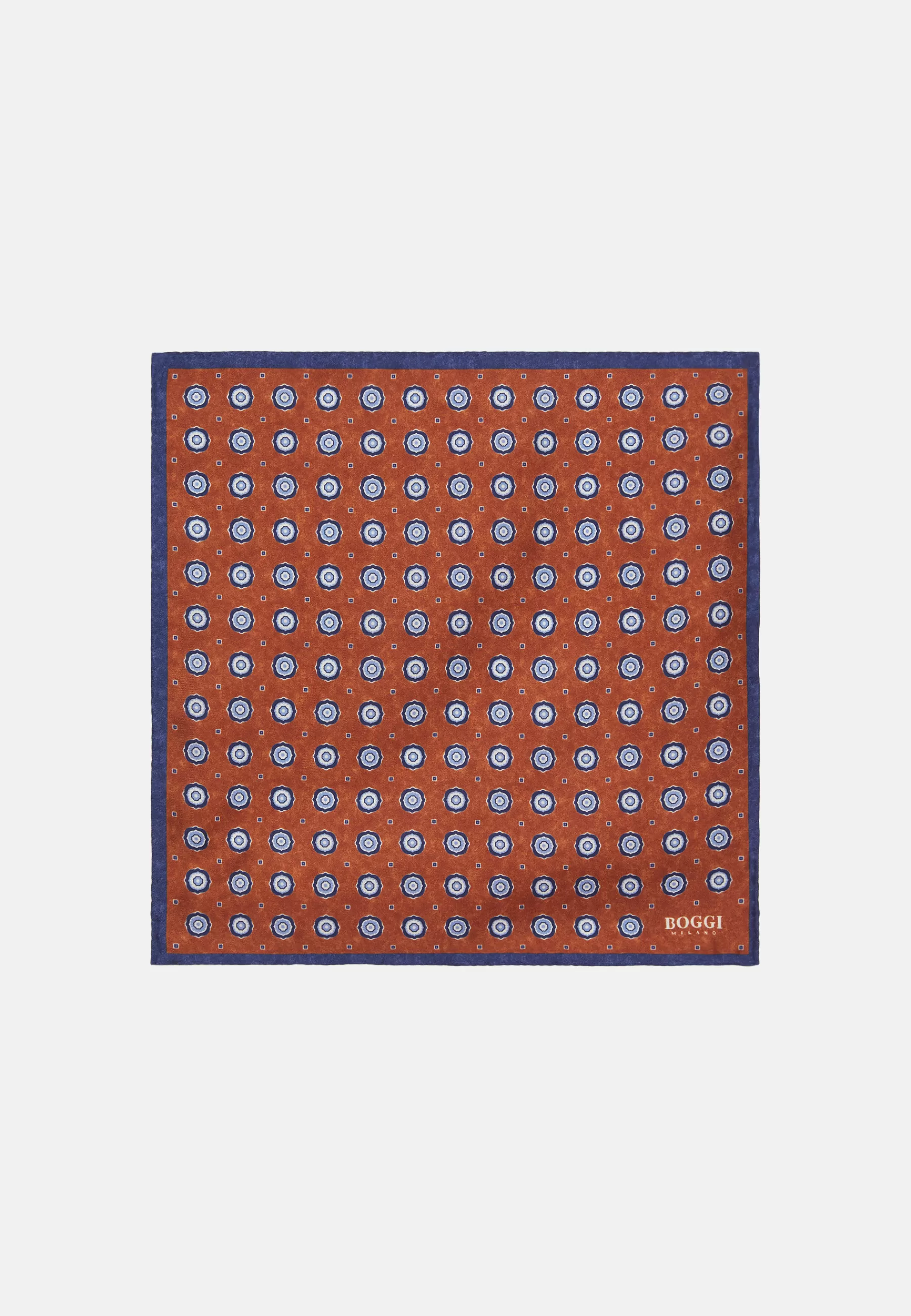 Pocket Squares^Boggi Milano Silk Pocket Square With Medallions Pattern Orange