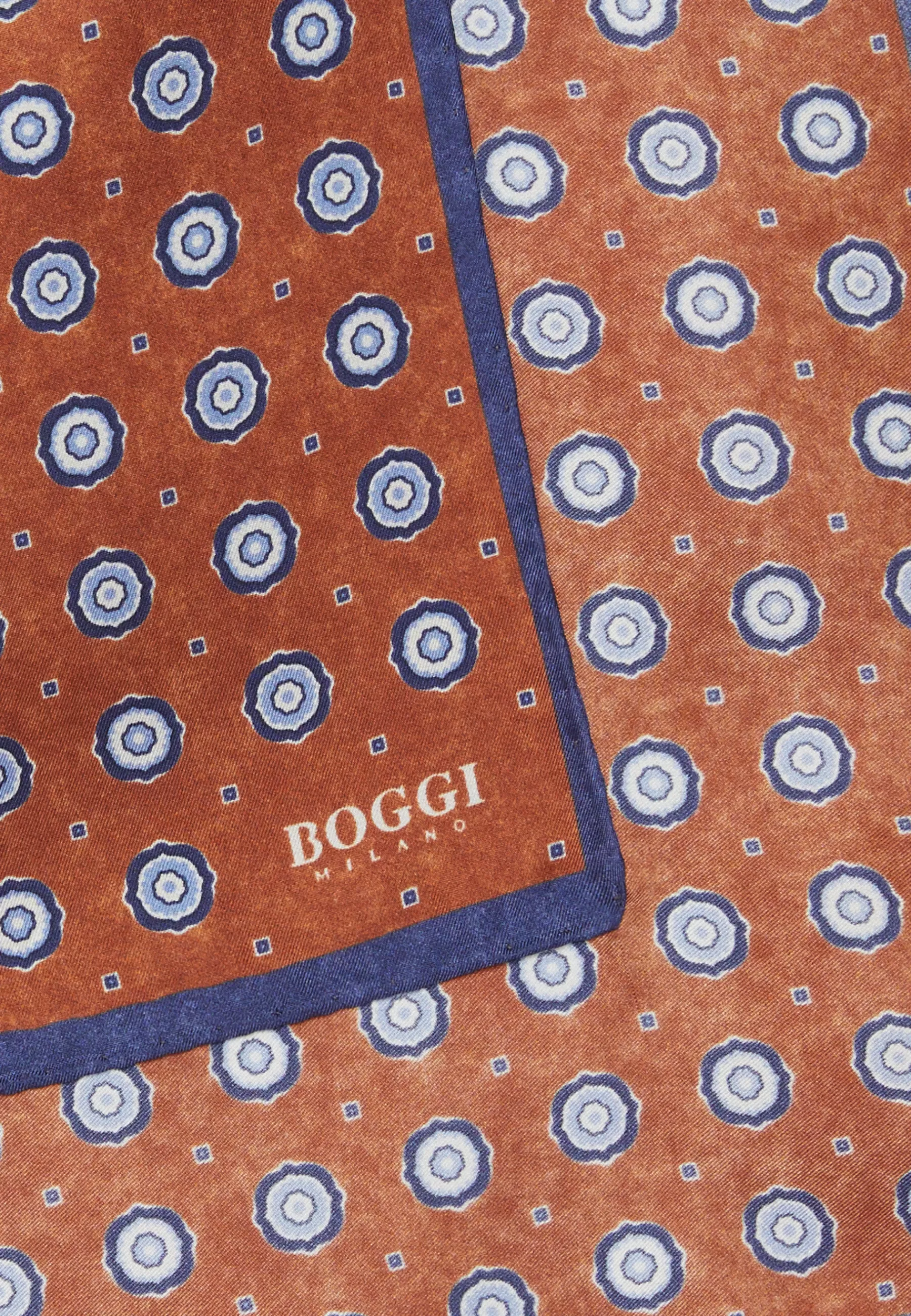 Pocket Squares^Boggi Milano Silk Pocket Square With Medallions Pattern Orange