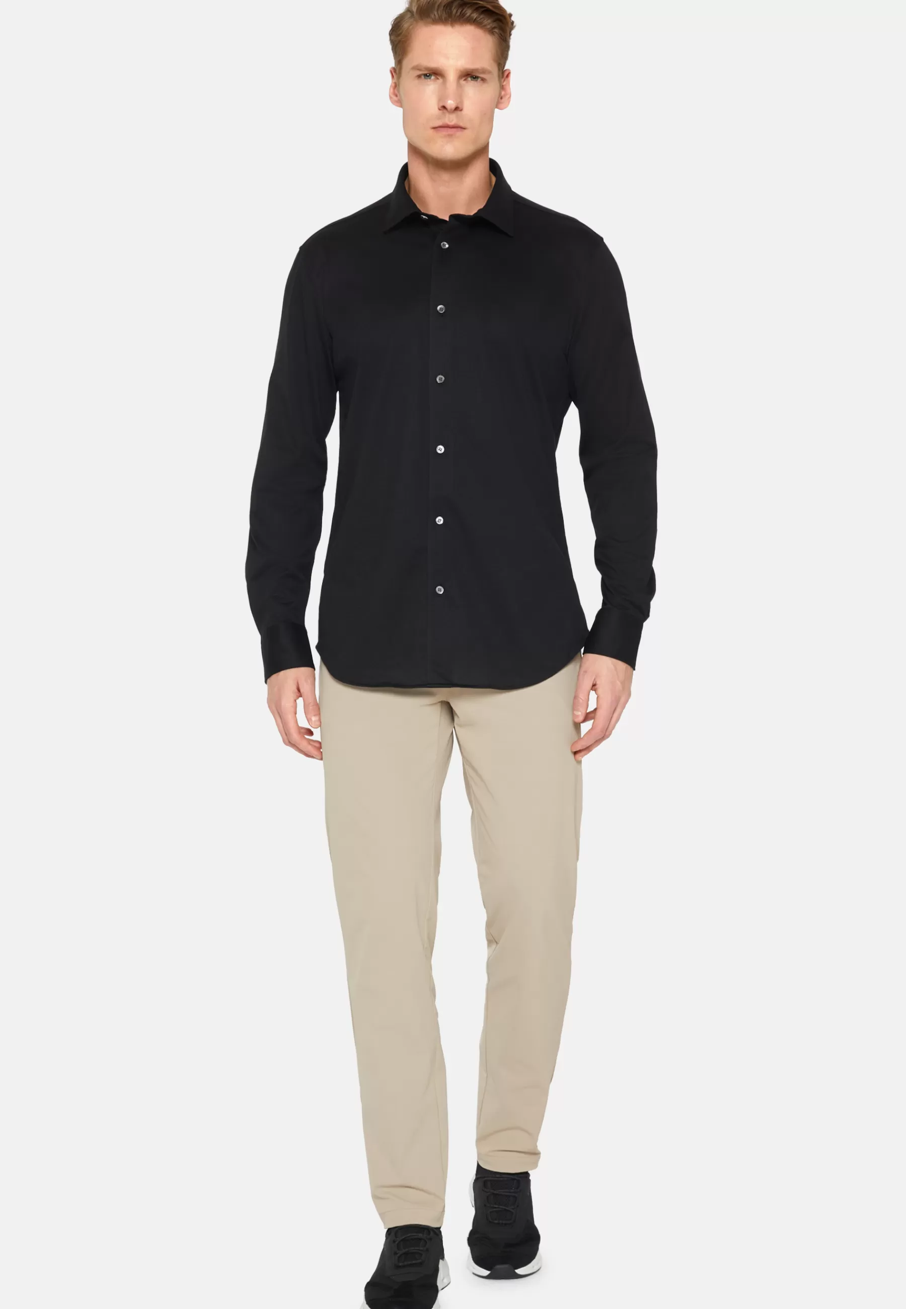 Casual Shirts^Boggi Milano Slim Fit Shirt in Cotton and COOLMAX® Black