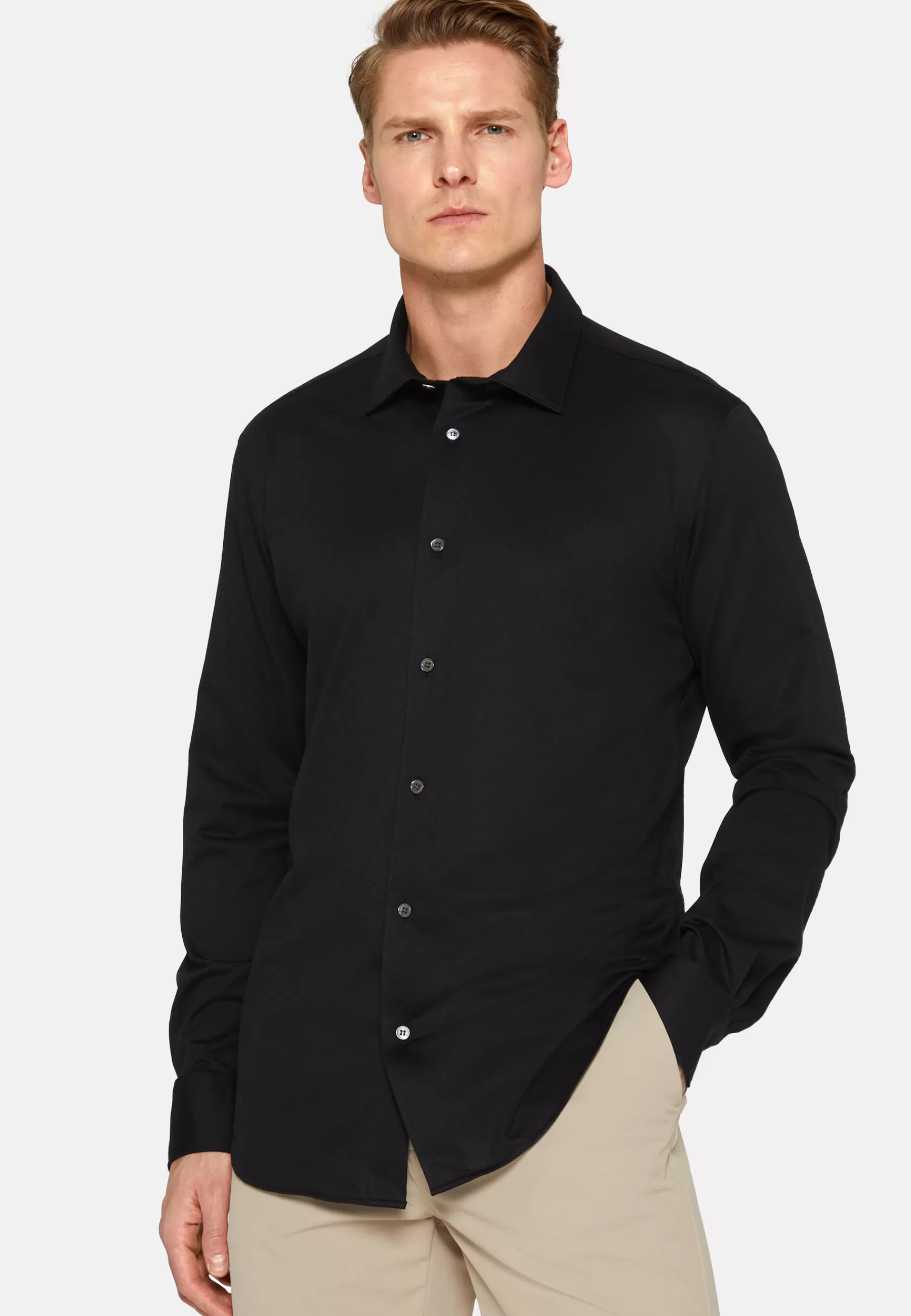 Casual Shirts^Boggi Milano Slim Fit Shirt in Cotton and COOLMAX® Black