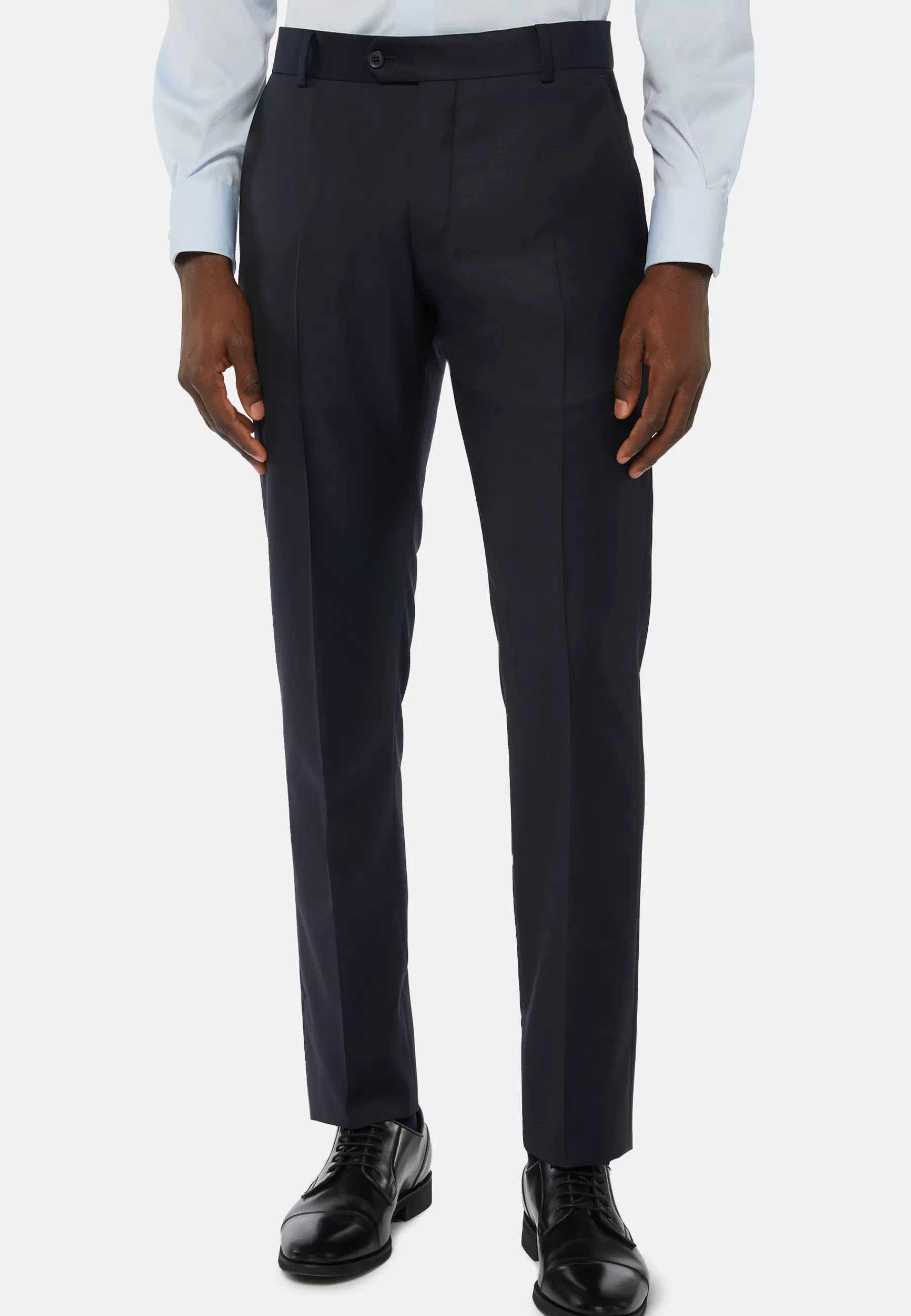 Pants and Jeans | Must-Have^Boggi Milano slim Fit Super 130 Wool Pants Navy blue