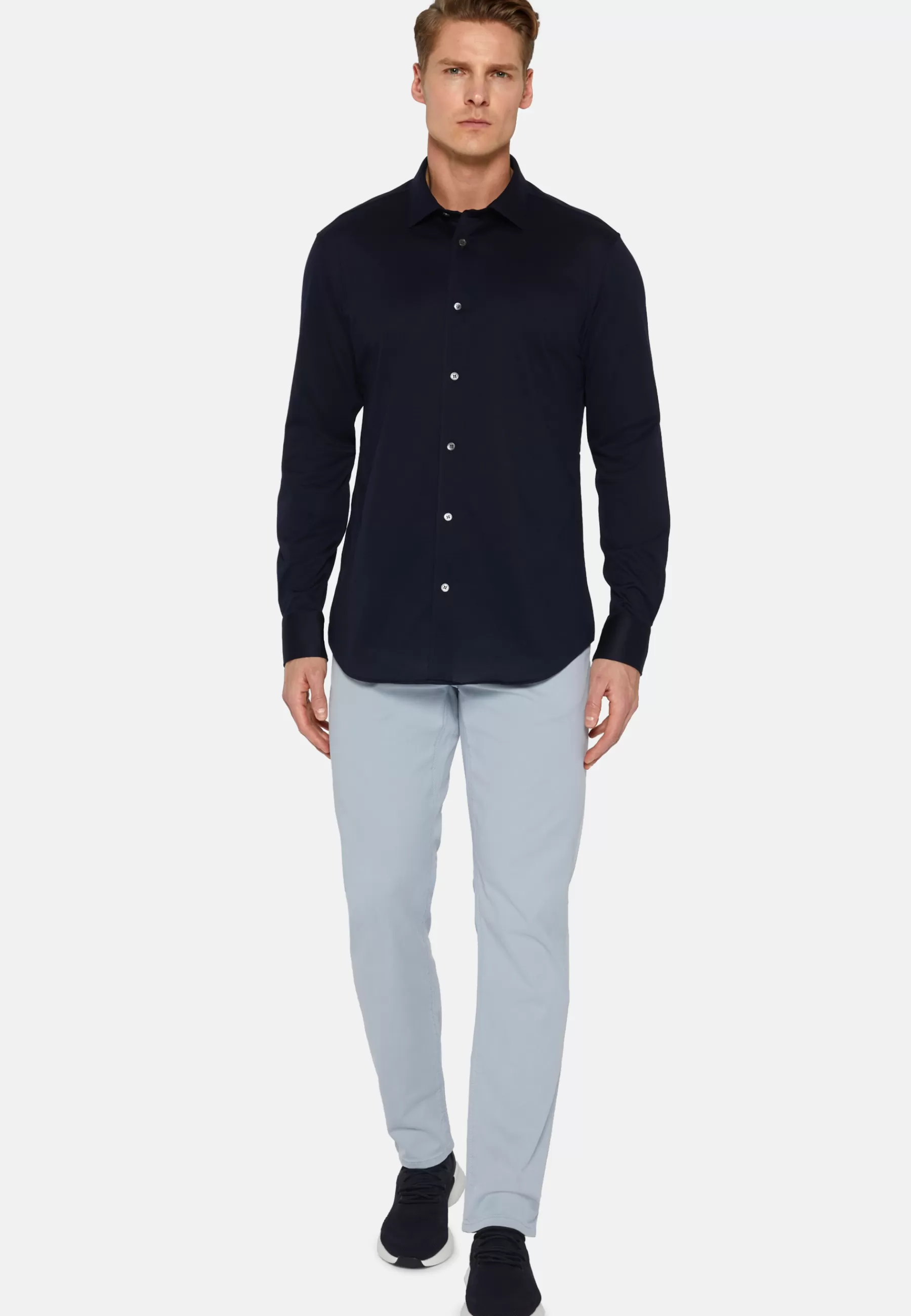 Casual Shirts^Boggi Milano Slim Fit Navy Shirt in Cotton and COOLMAX® Navy blue