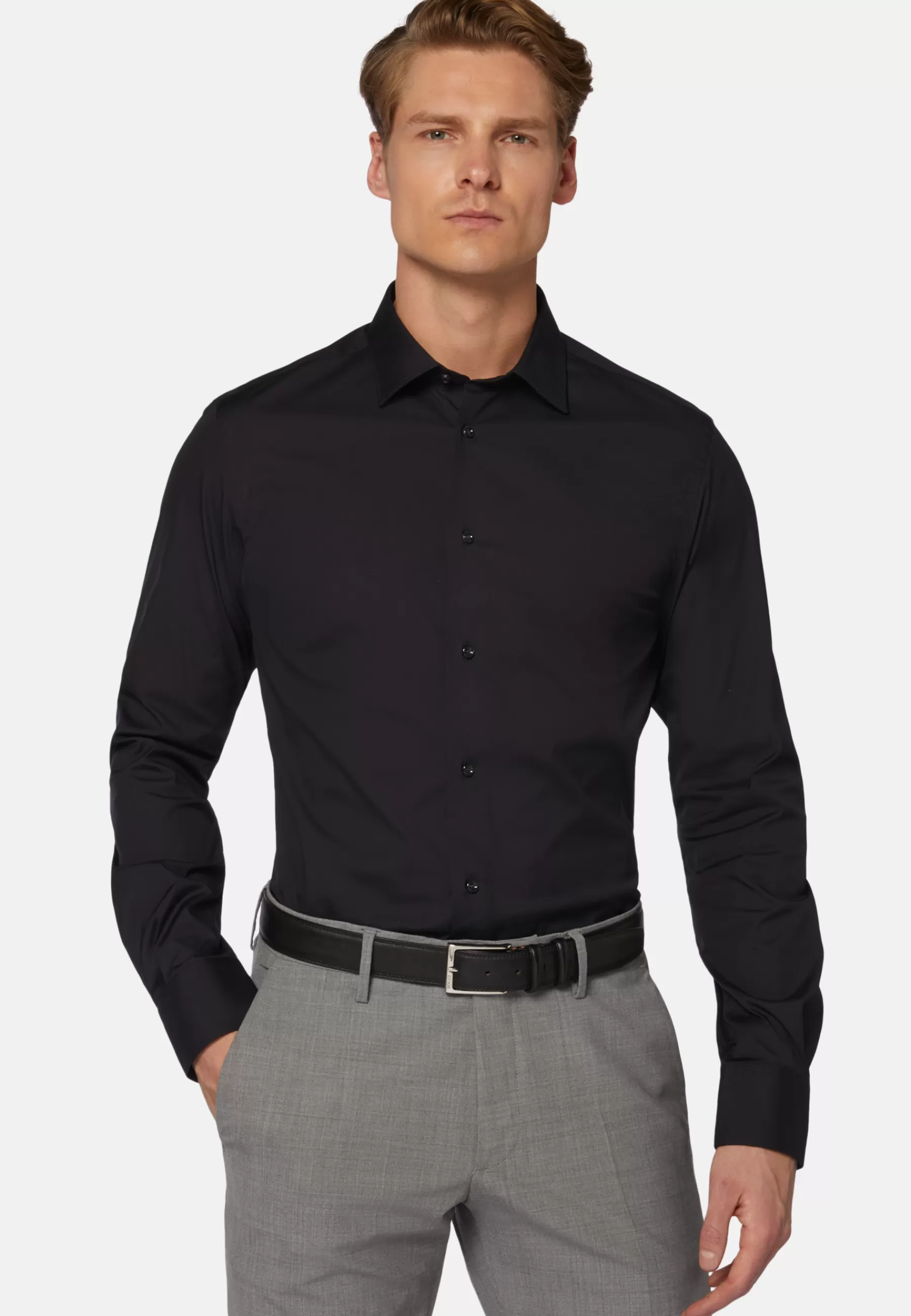 Dress Shirts | Must-Have^Boggi Milano Slim Fit Navy Shirt in Stretch Cotton Navy blue