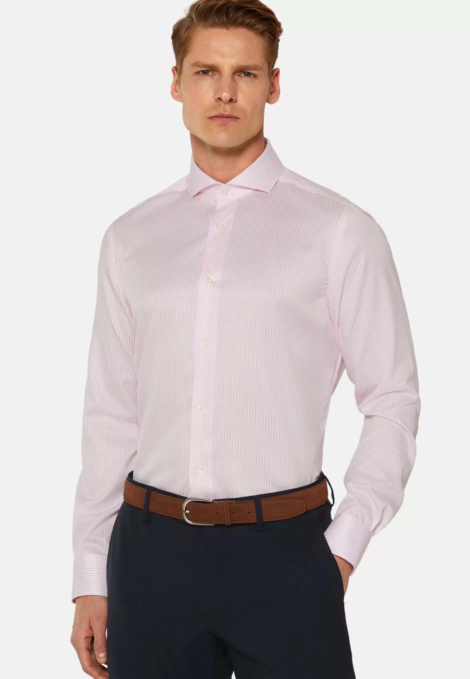 Dress Shirts^Boggi Milano Slim Fit Striped Cotton Twill Shirt Pink