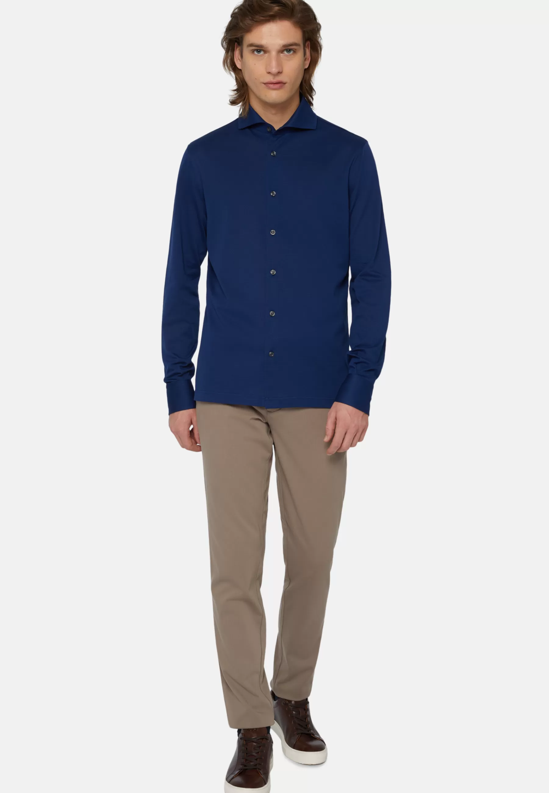 Polo Shirts and T-shirts | Must-Have^Boggi Milano Slim Fit Polo Shirt in Filo Di Scozia Pique Royal blue