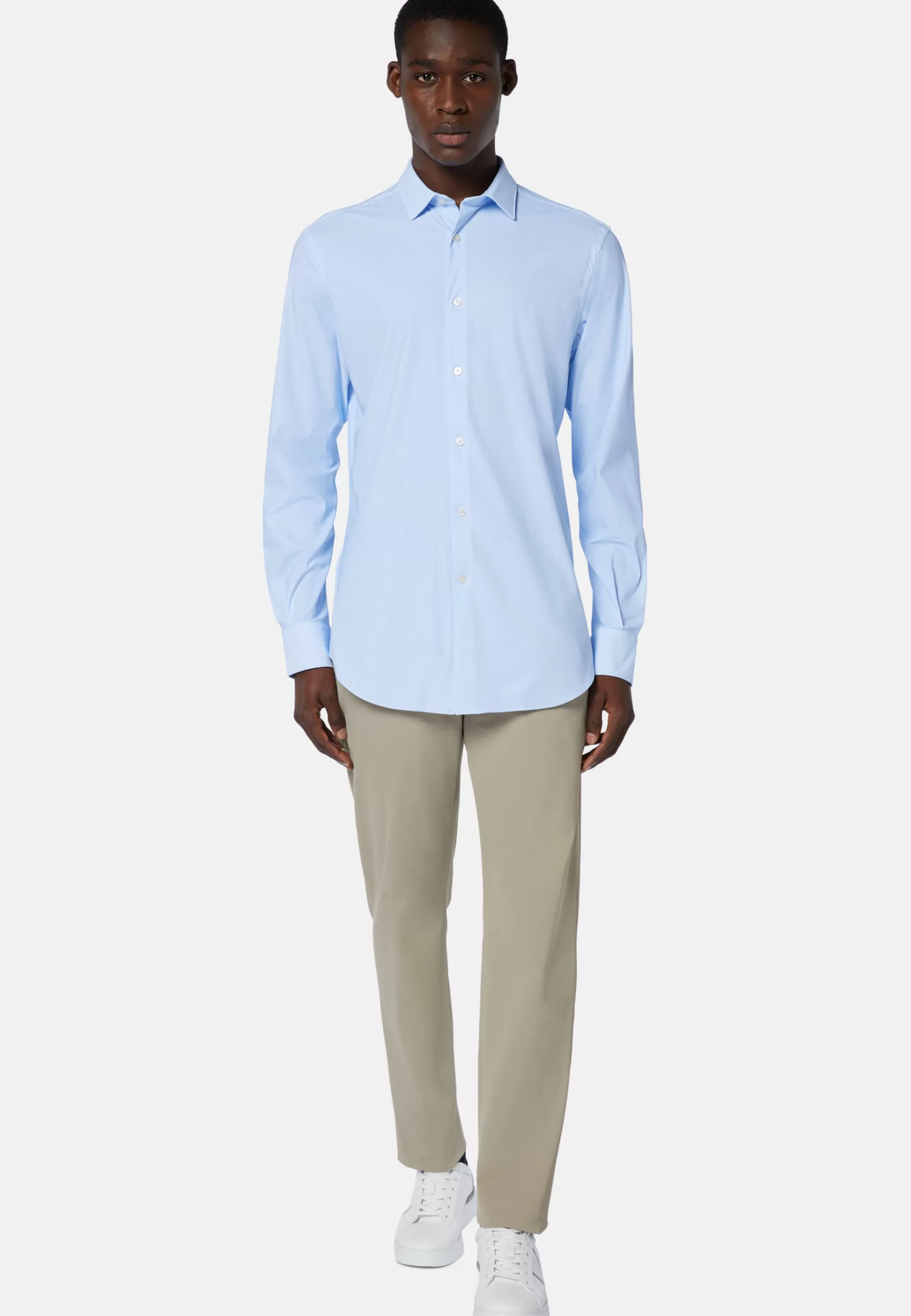 Casual Shirts^Boggi Milano Slim Fit Sky Blue Shirt in Stretch Nylon Light Blue