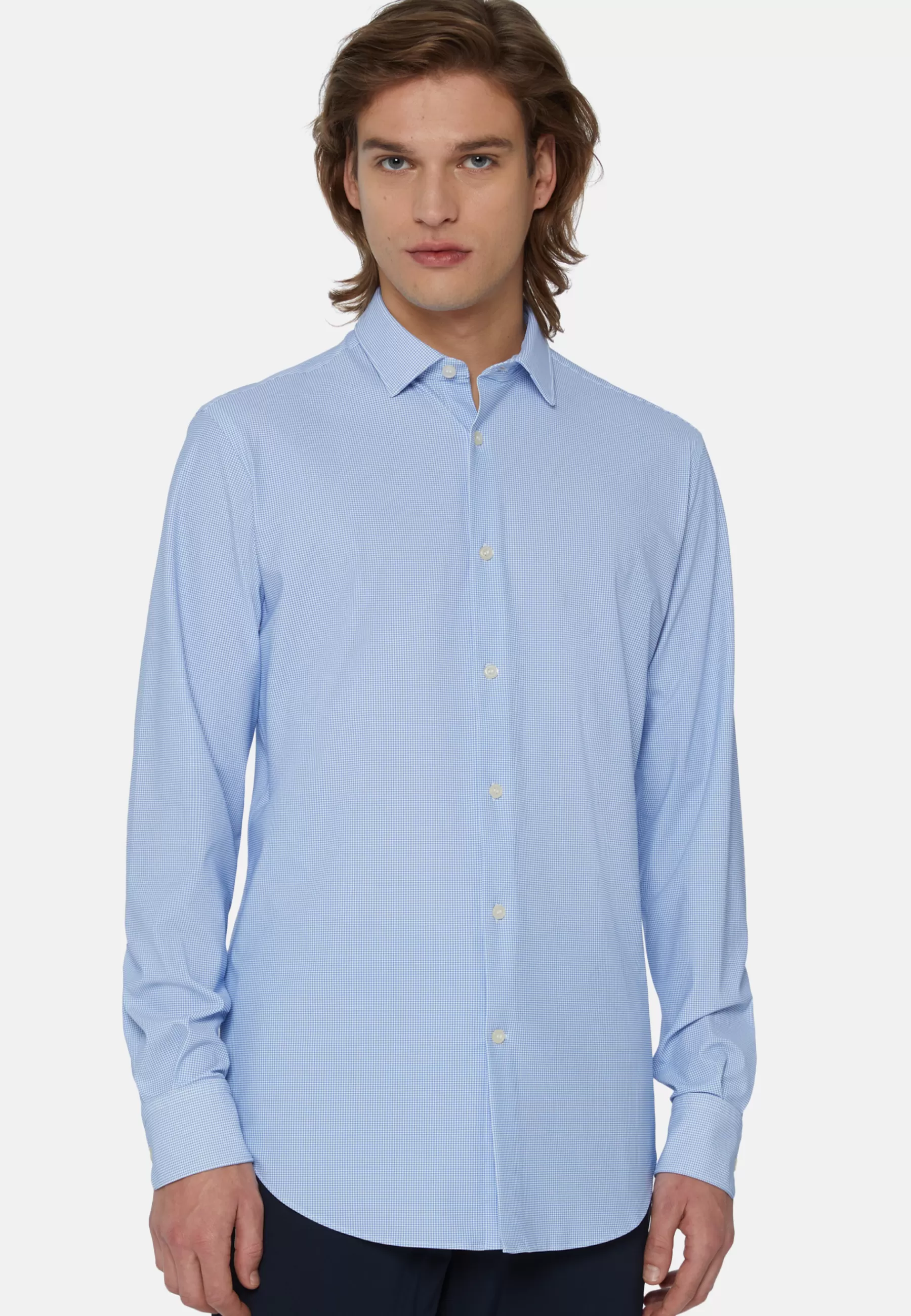 Casual Shirts^Boggi Milano Slim Fit Sky Blue Shirt in Stretch Nylon Light Blue