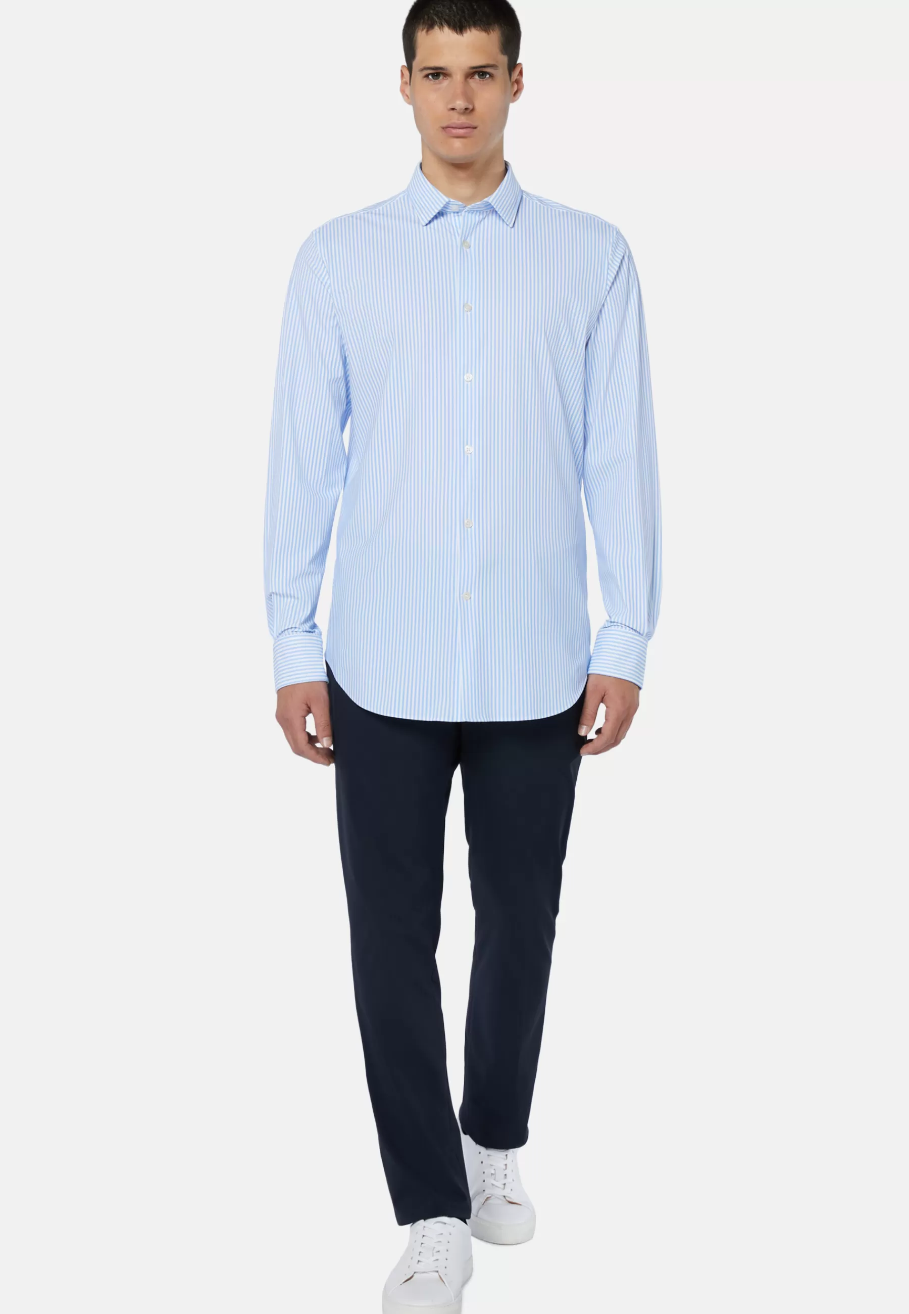 Casual Shirts^Boggi Milano Slim Fit Sky Blue Shirt in Stretch Nylon Light Blue