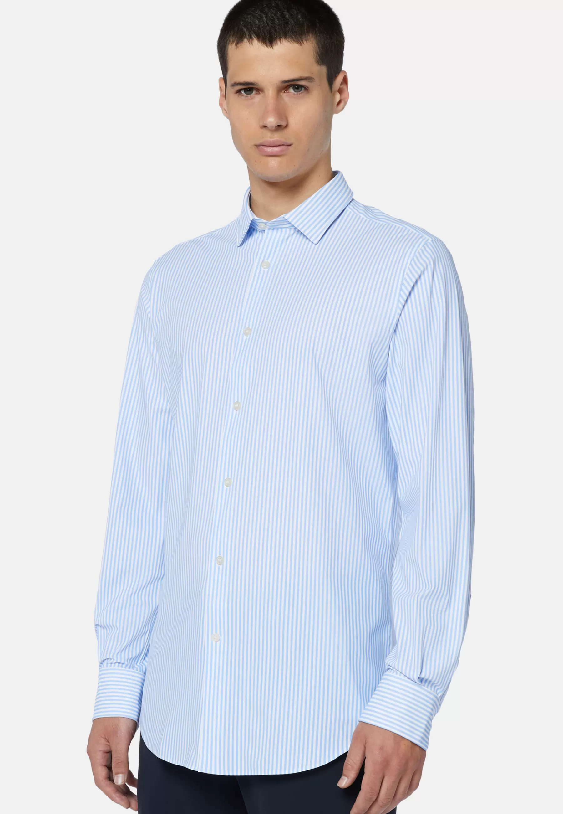 Casual Shirts^Boggi Milano Slim Fit Sky Blue Shirt in Stretch Nylon Light Blue