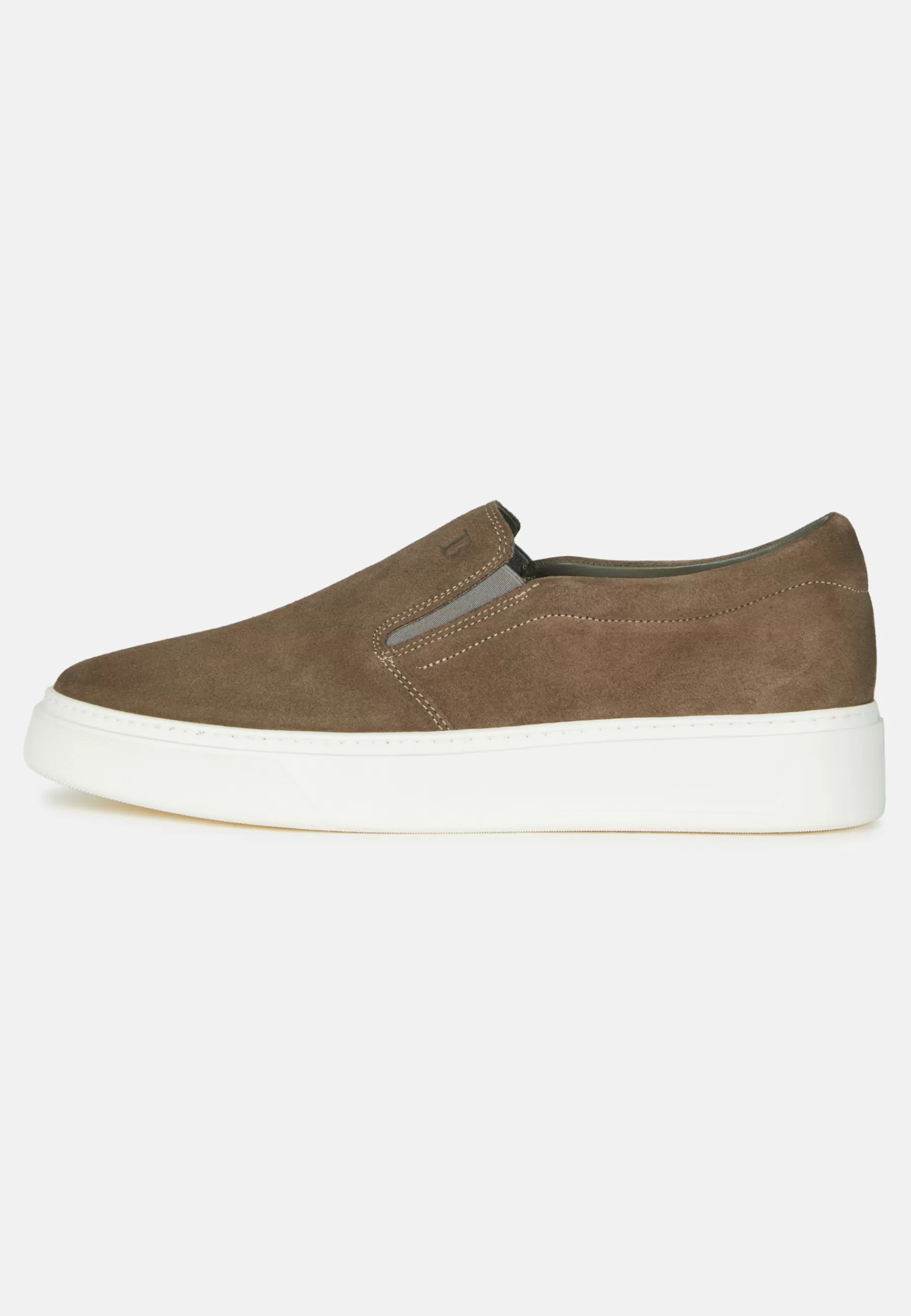 Sneakers^Boggi Milano Slip-Ons in Suede Leather Taupe