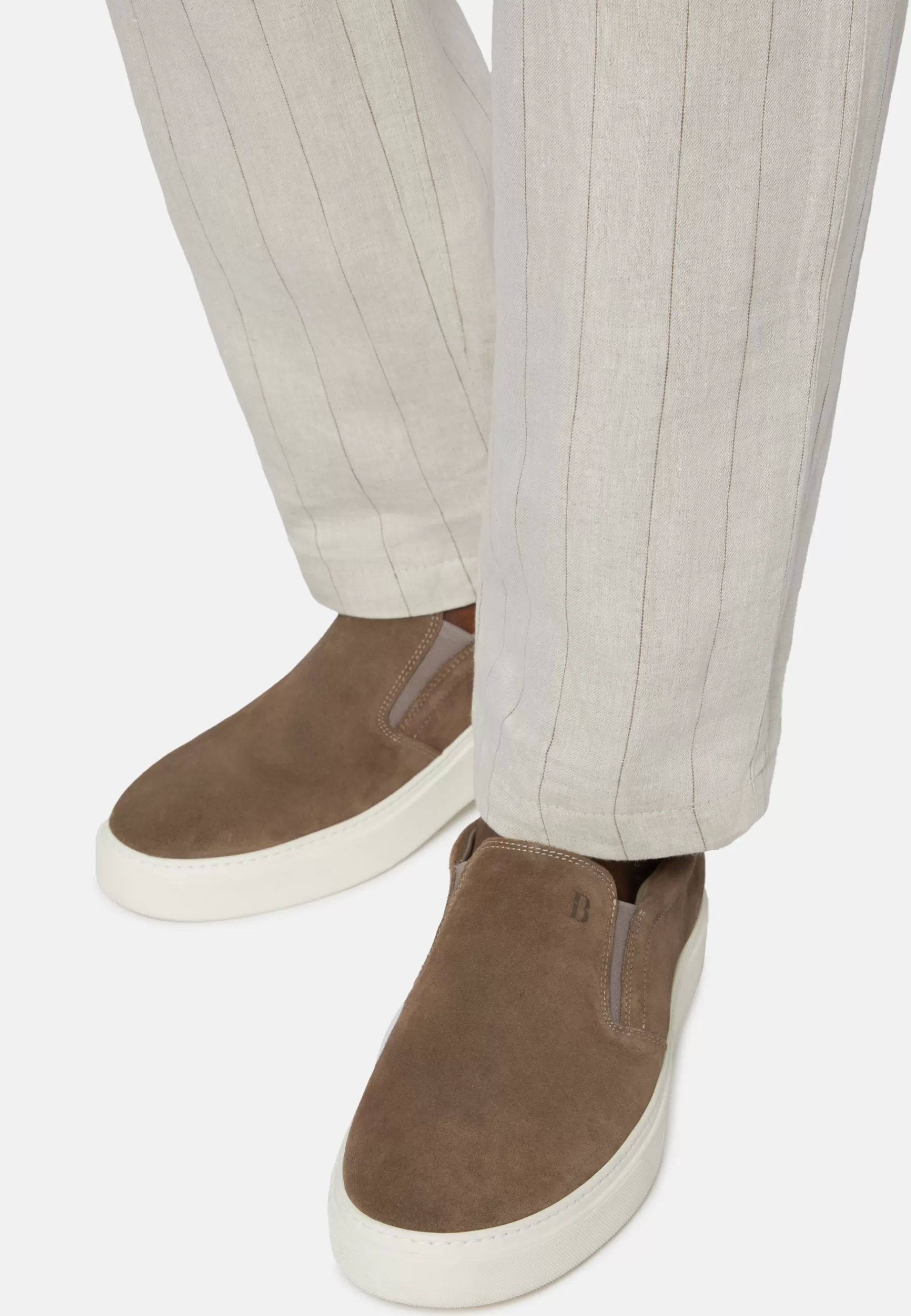 Sneakers^Boggi Milano Slip-Ons in Suede Leather Taupe