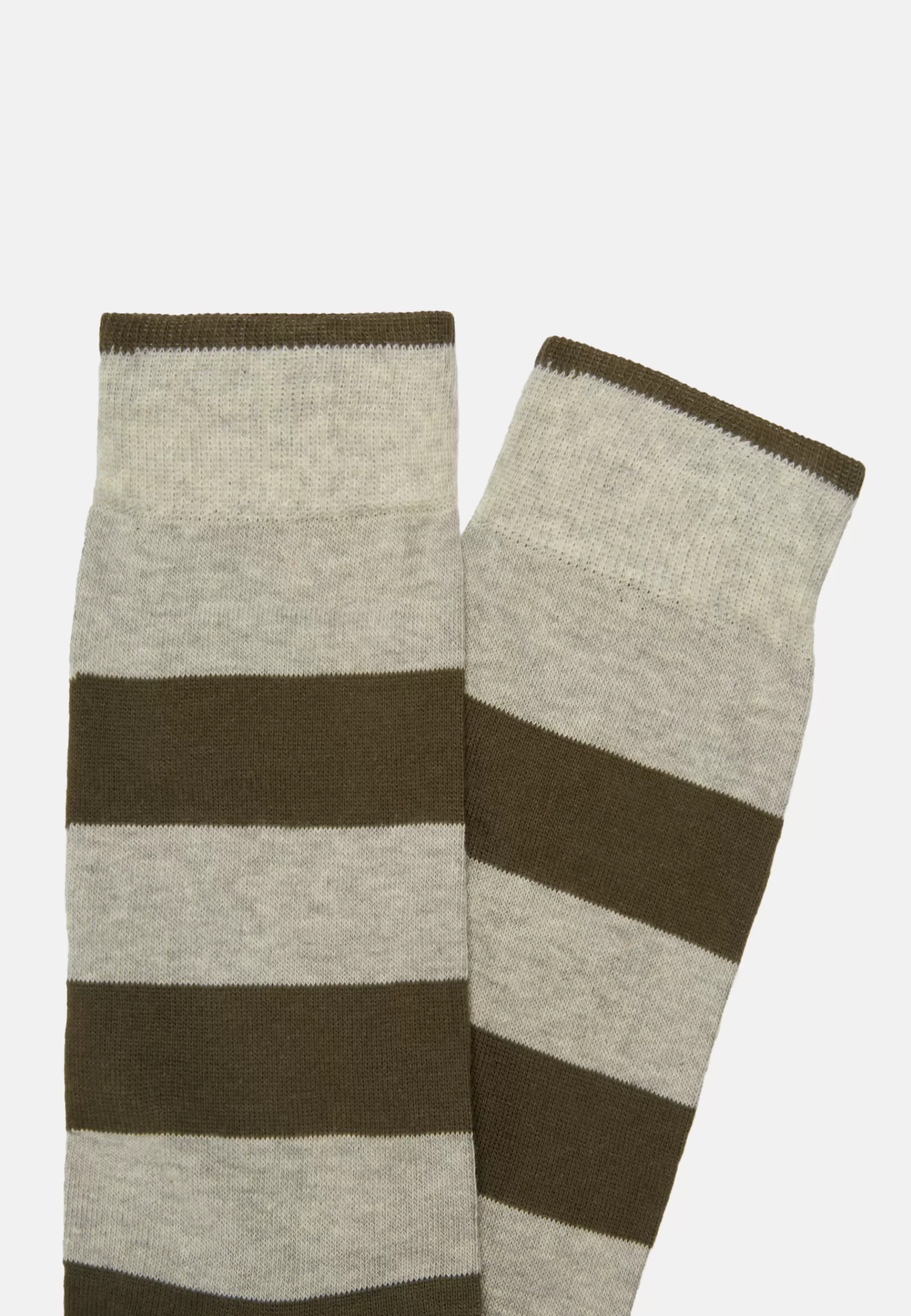 Socks^Boggi Milano Socks with Macro Striped Pattern in Cotton Blend Light grey