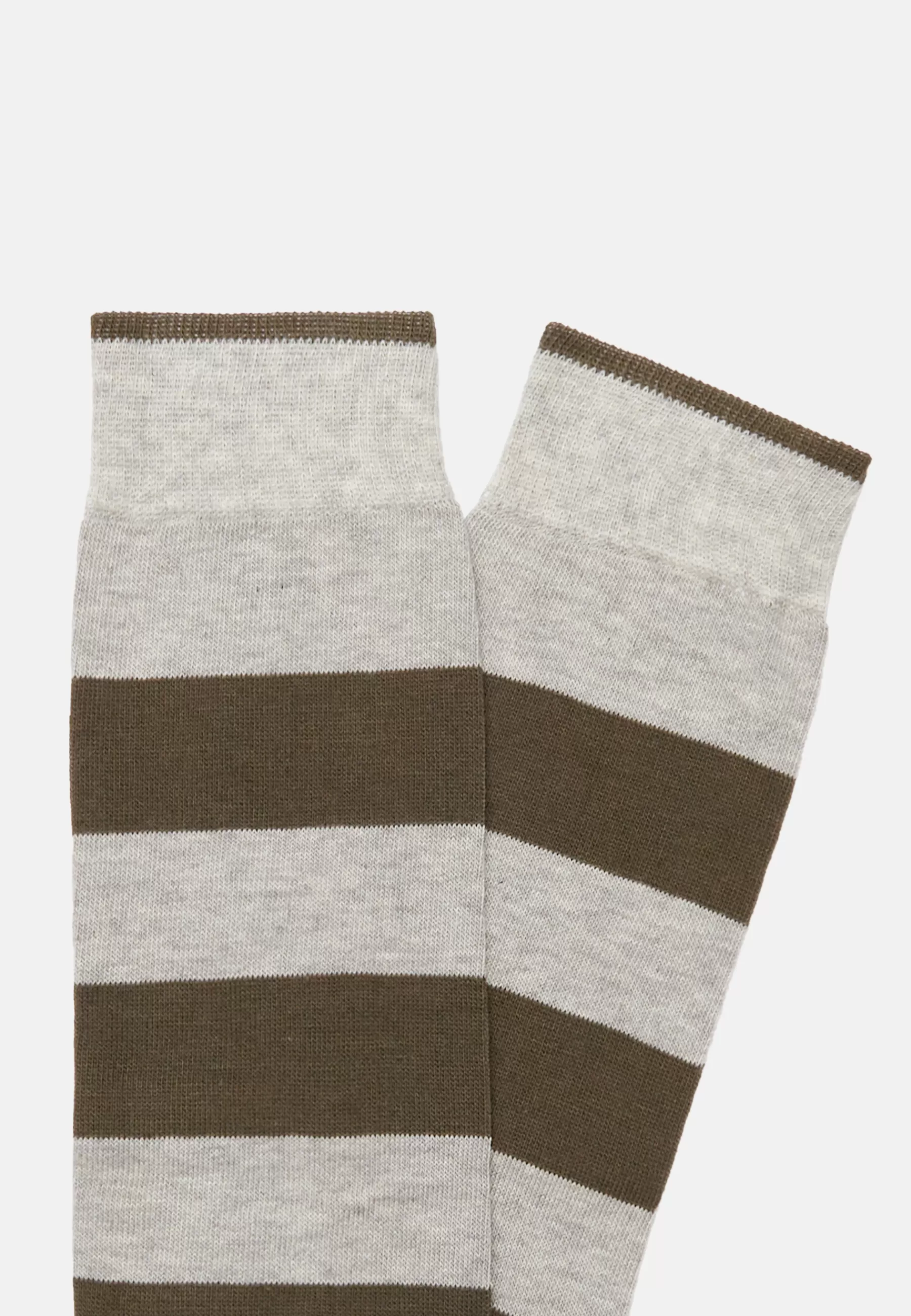 Socks^Boggi Milano Socks with Macro Striped Pattern in Cotton Blend Light grey