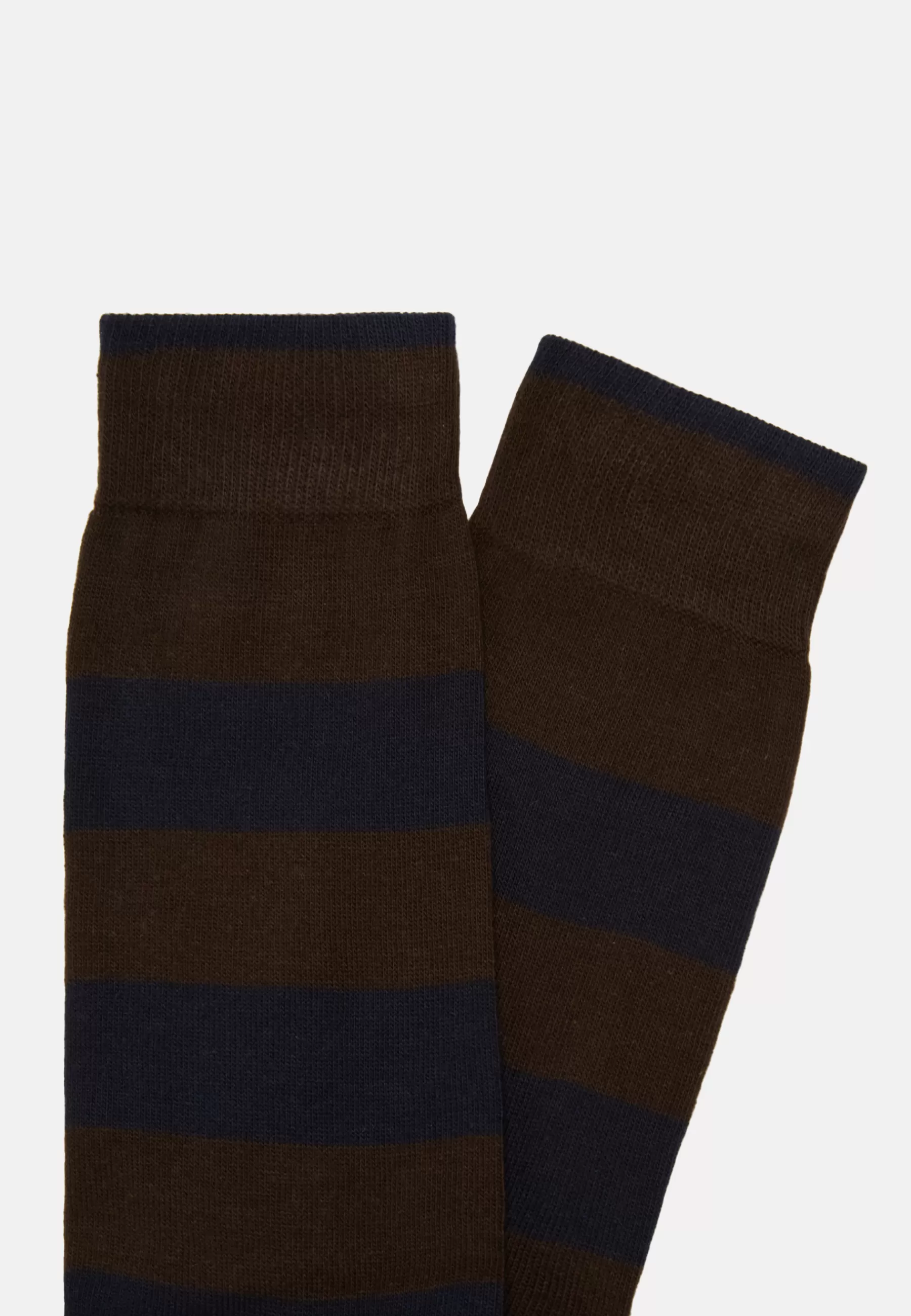 Socks^Boggi Milano Socks with Macro Striped Pattern in Cotton Blend Navy blue