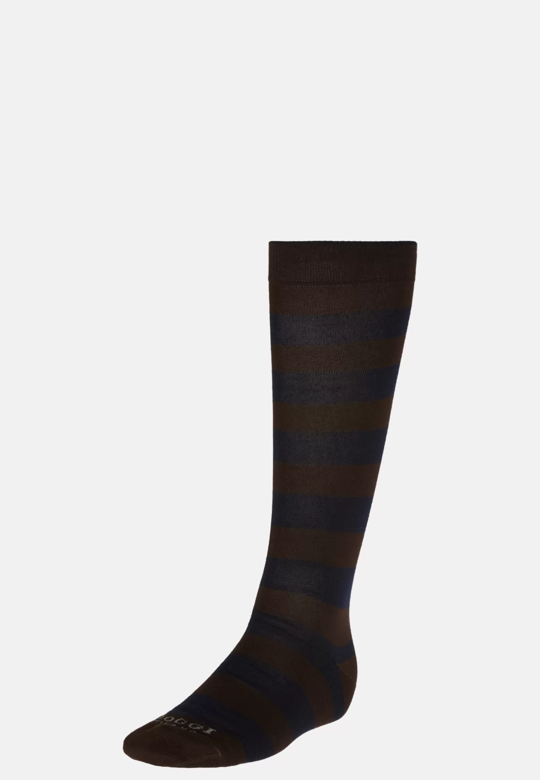 Socks^Boggi Milano Socks with Macro Striped Pattern in Cotton Blend Navy blue