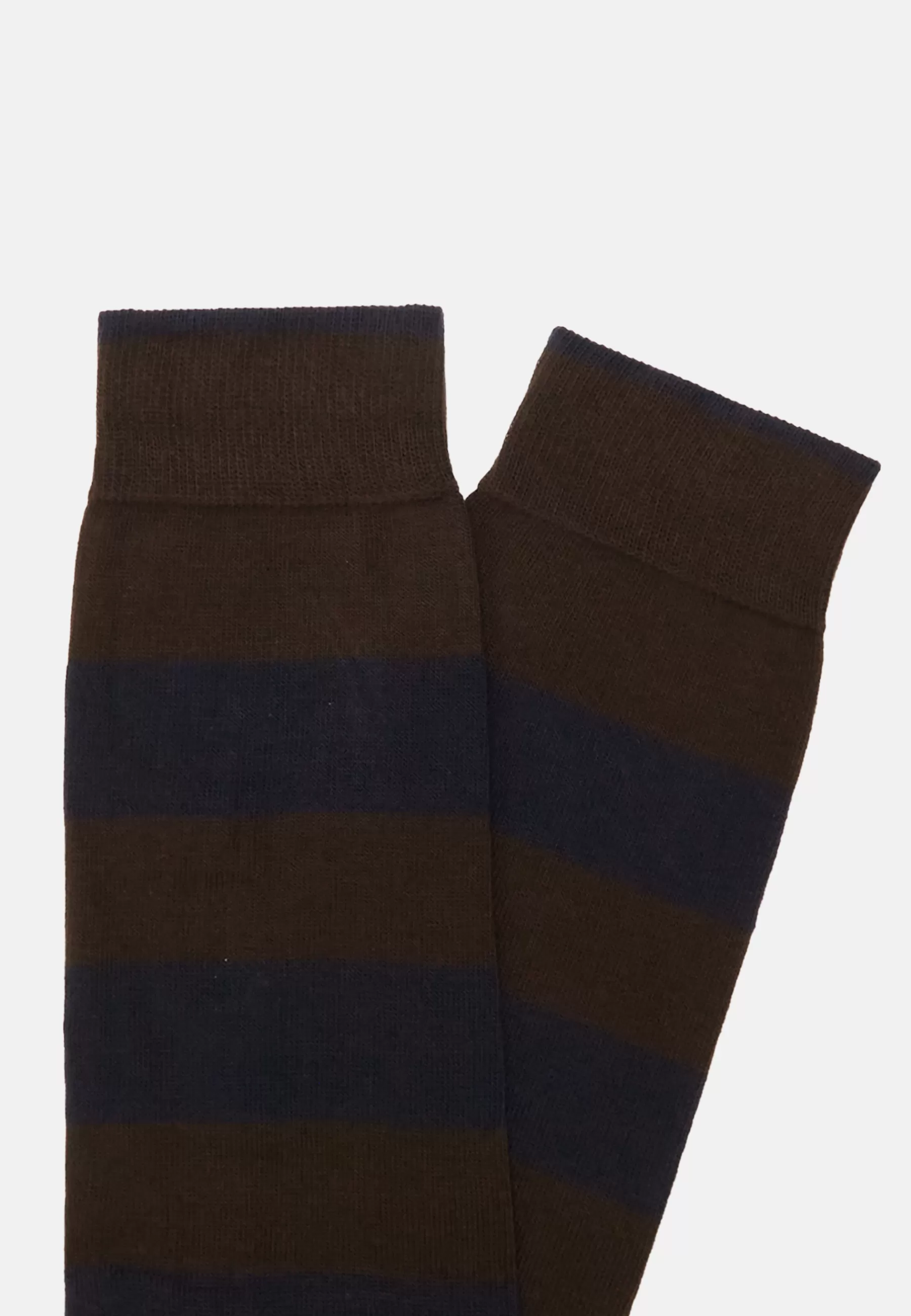 Socks^Boggi Milano Socks with Macro Striped Pattern in Cotton Blend Navy blue