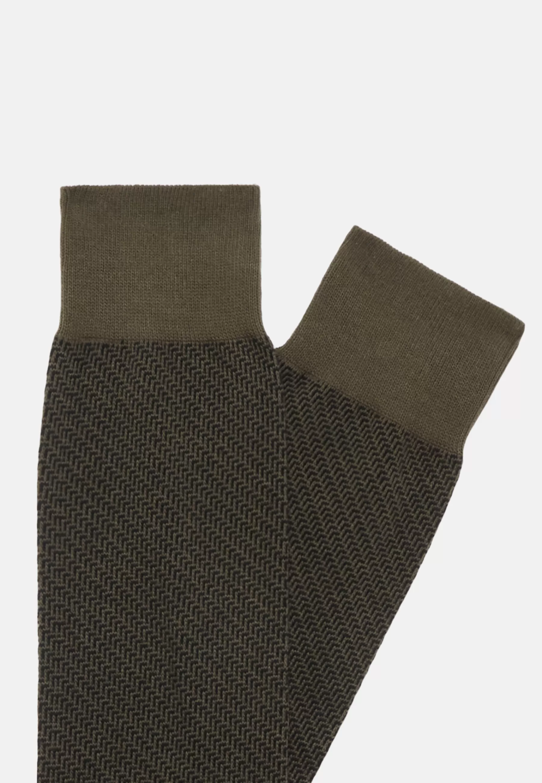 Socks^Boggi Milano Socks with Micro Pattern in Organic Cotton Military Green