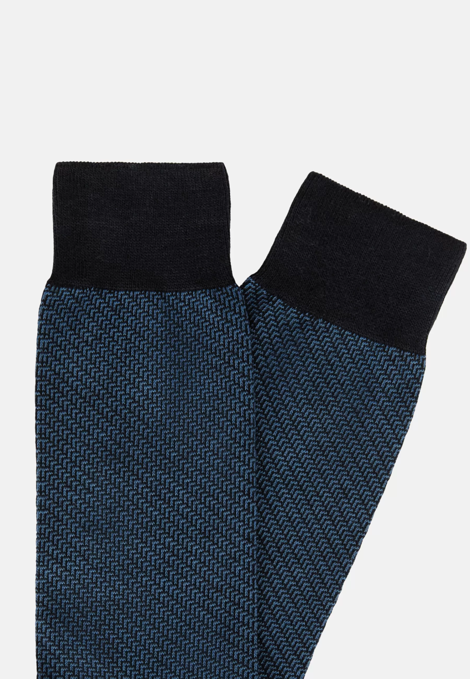 Socks^Boggi Milano Socks with Micro Pattern in Organic Cotton Blue