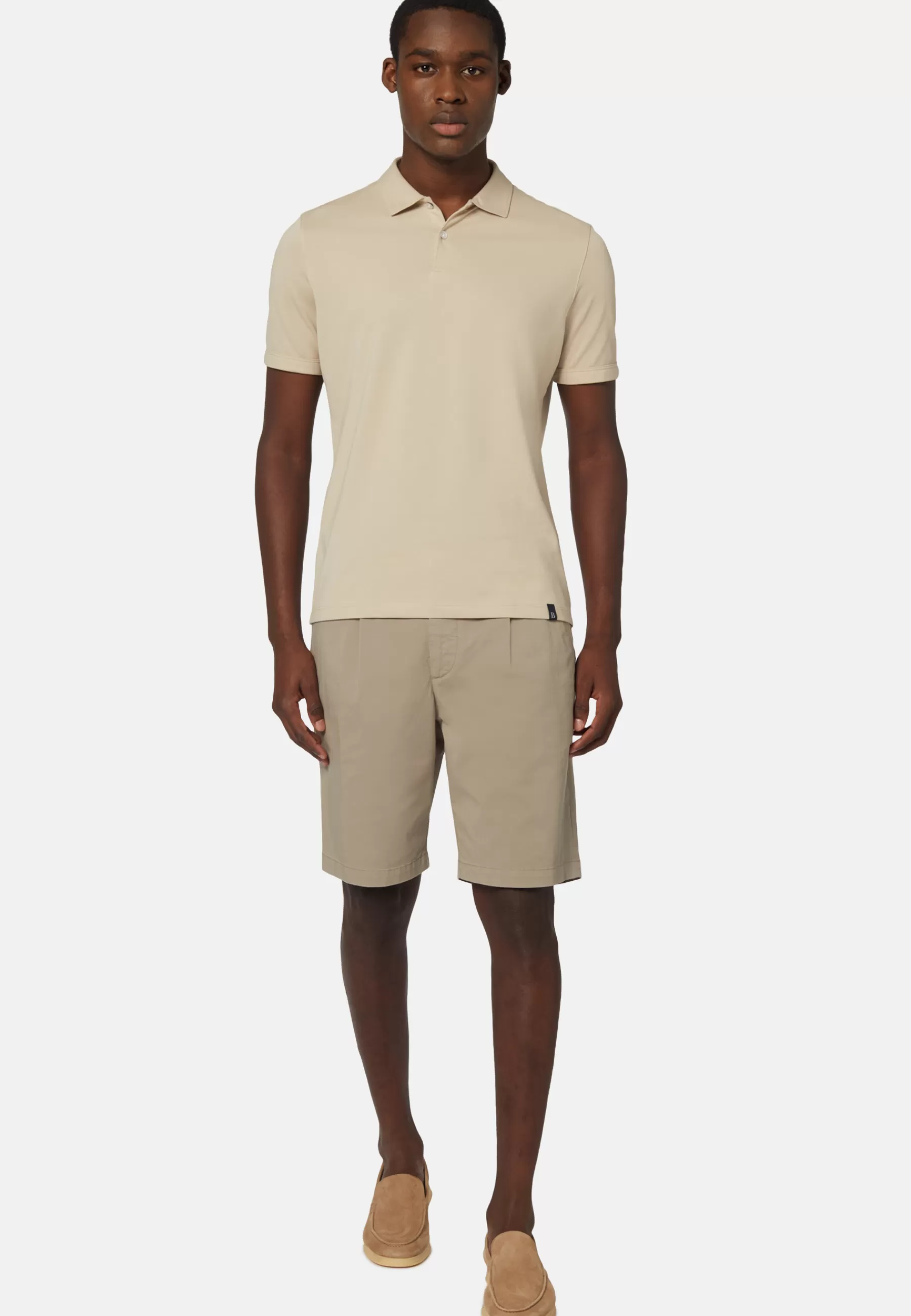 Polo^Boggi Milano Spring High-Performance Piqué Polo Shirt Beige