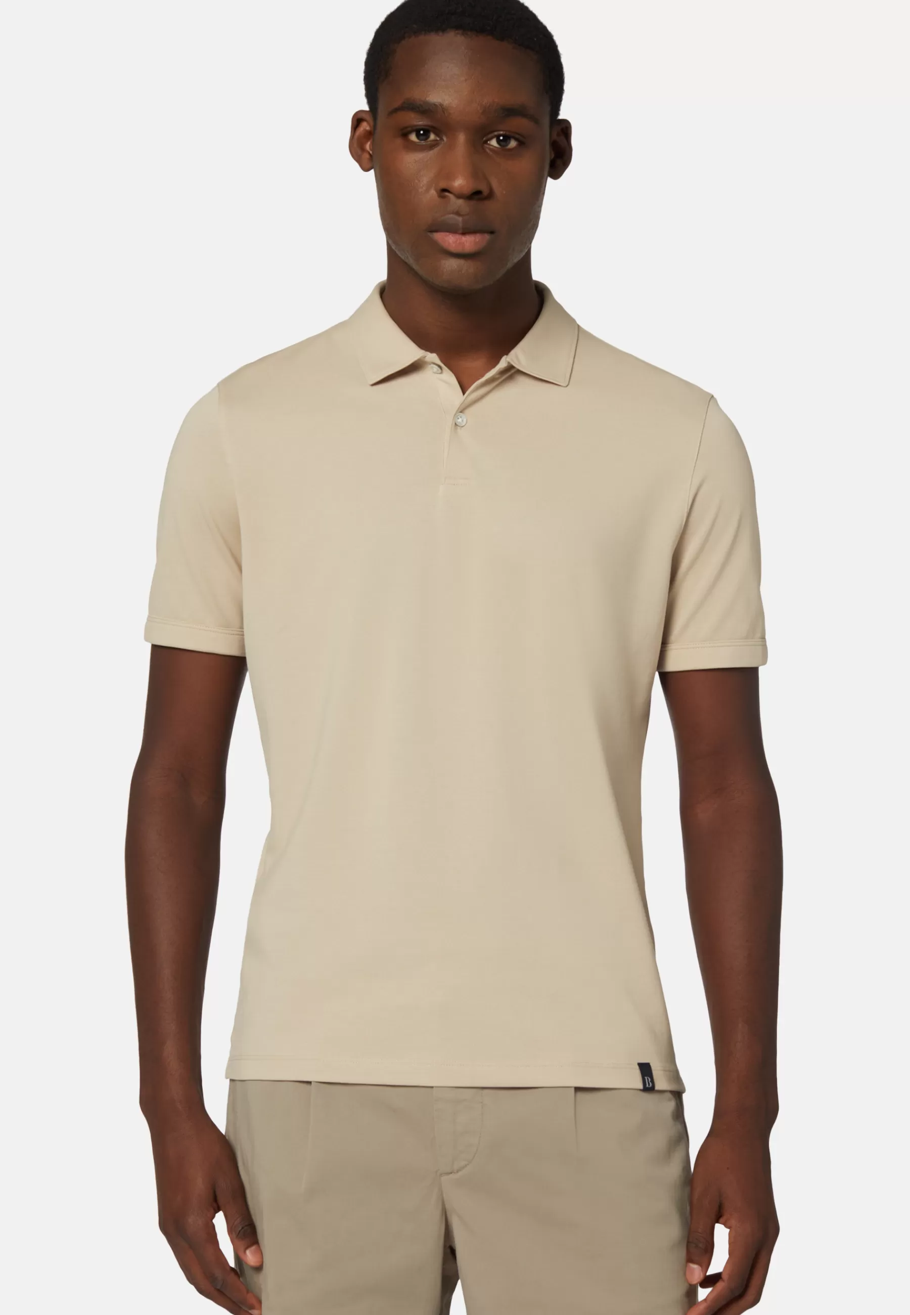 Polo^Boggi Milano Spring High-Performance Piqué Polo Shirt Beige