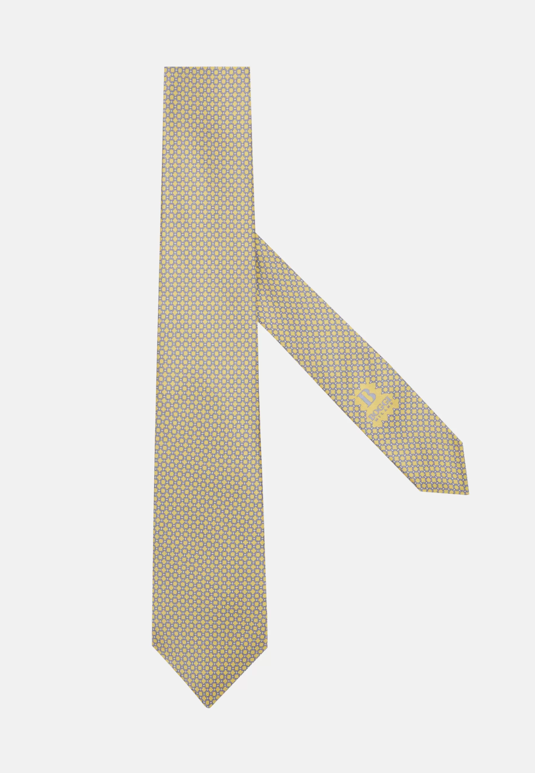 Ties^Boggi Milano Stirrup Pattern Silk Tie Yellow