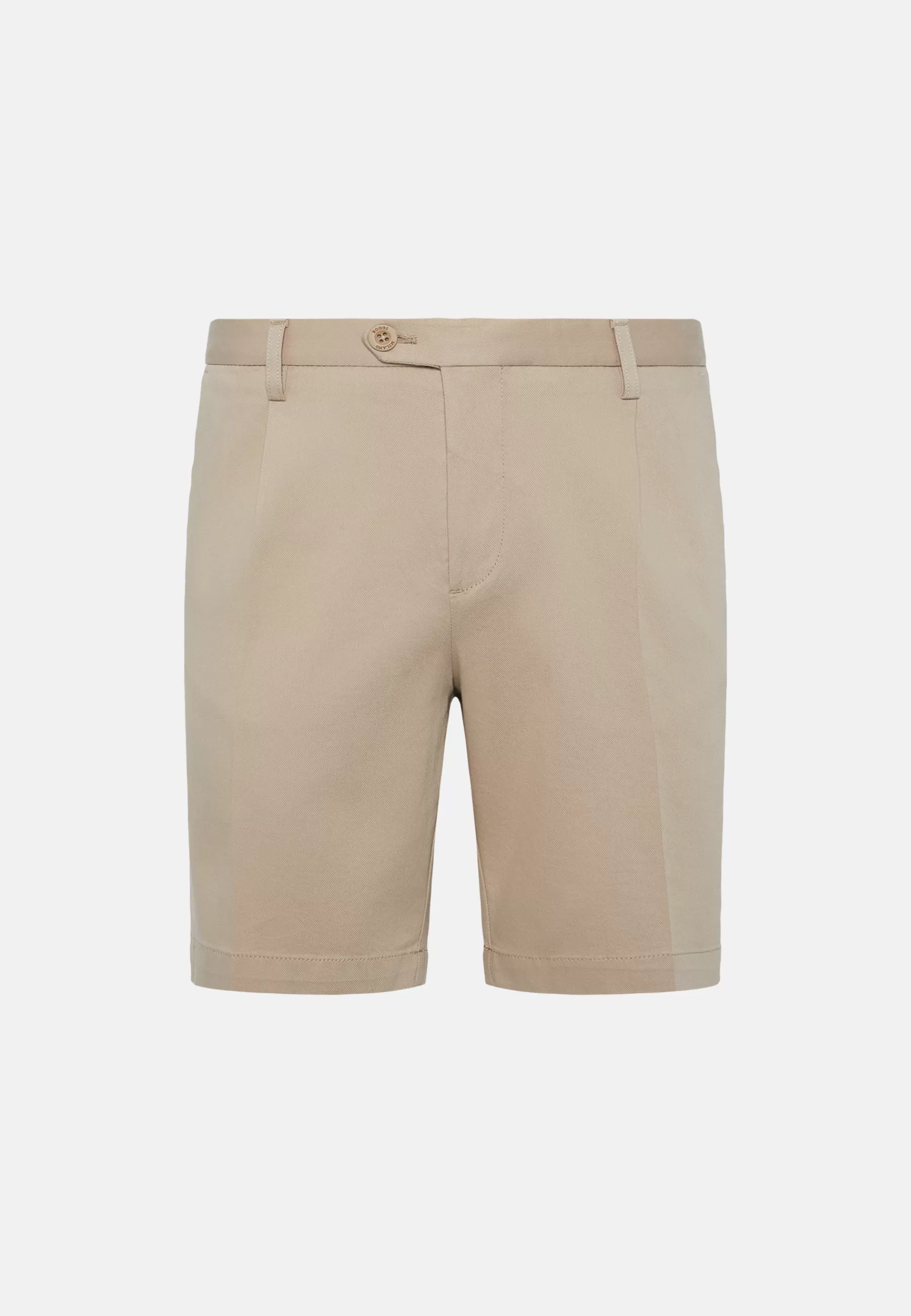 Bermuda^Boggi Milano Stretch Cotton and Tencel Bermuda Shorts Beige