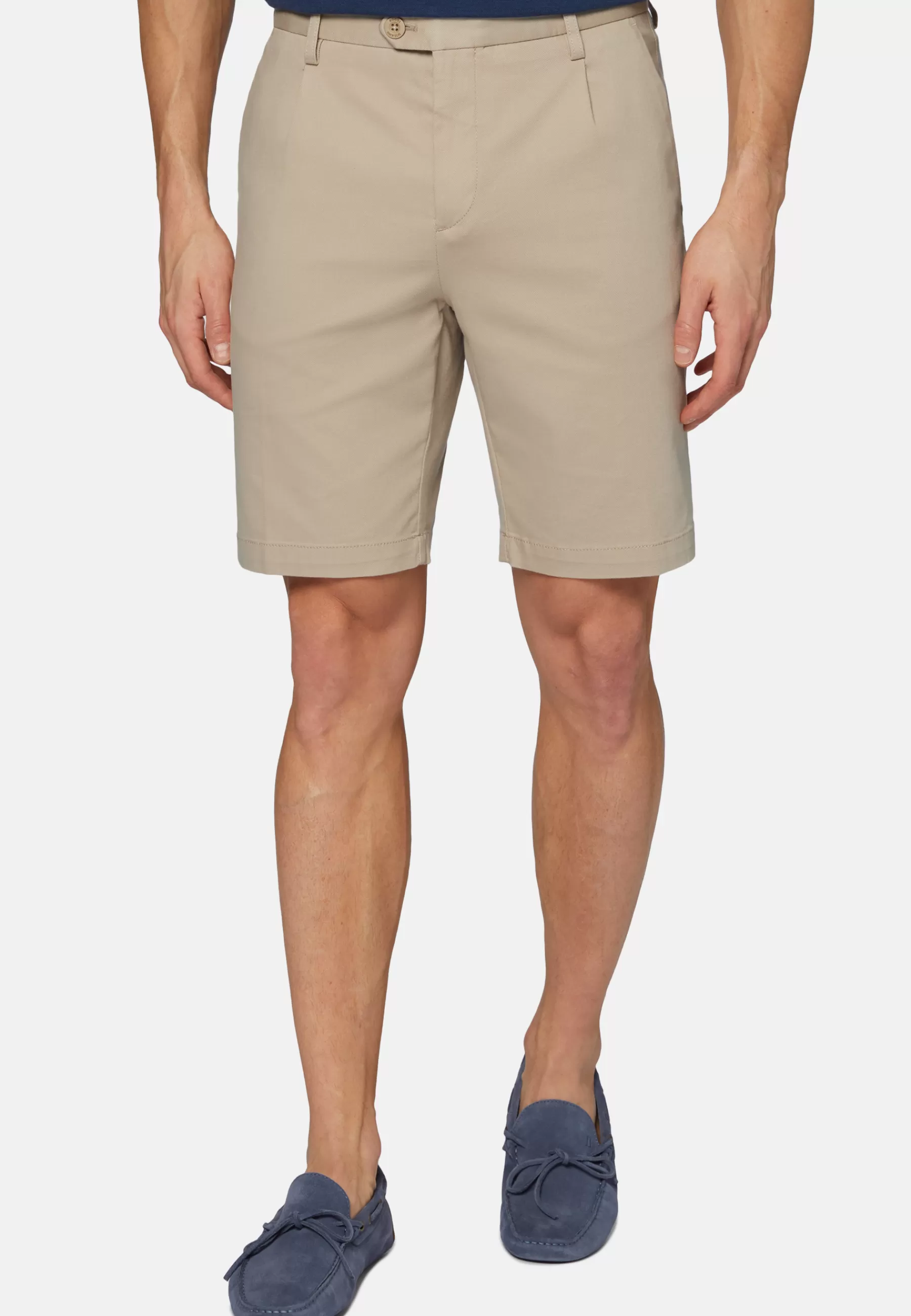 Bermuda^Boggi Milano Stretch Cotton and Tencel Bermuda Shorts Beige