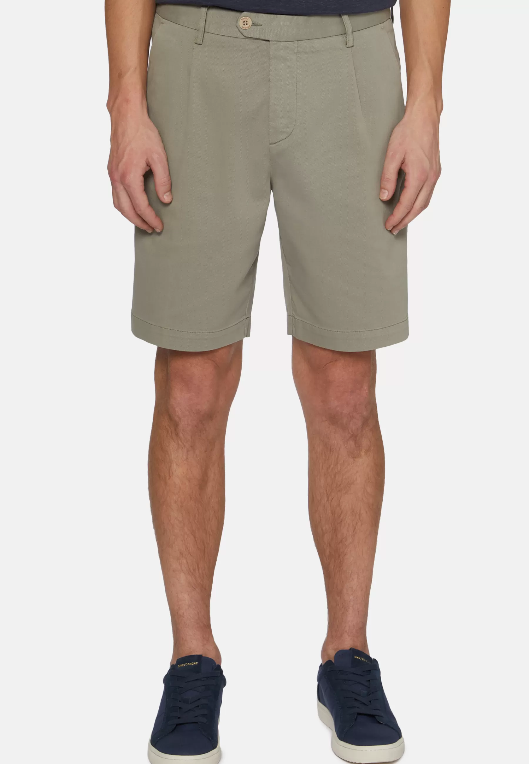 Bermuda^Boggi Milano Stretch Cotton and Tencel Bermuda Shorts Green