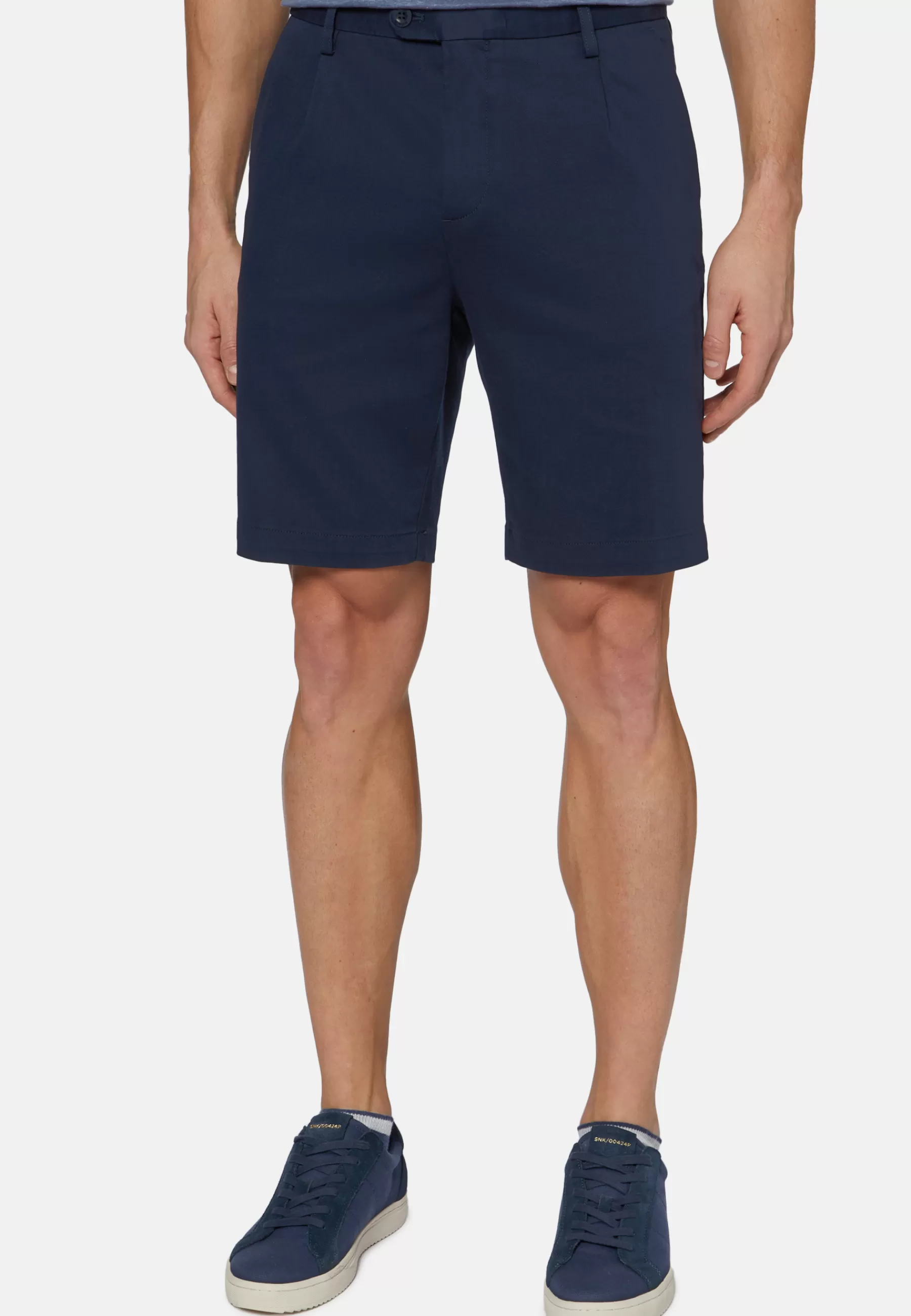 Bermuda^Boggi Milano Stretch Cotton and Tencel Bermuda Shorts Navy blue