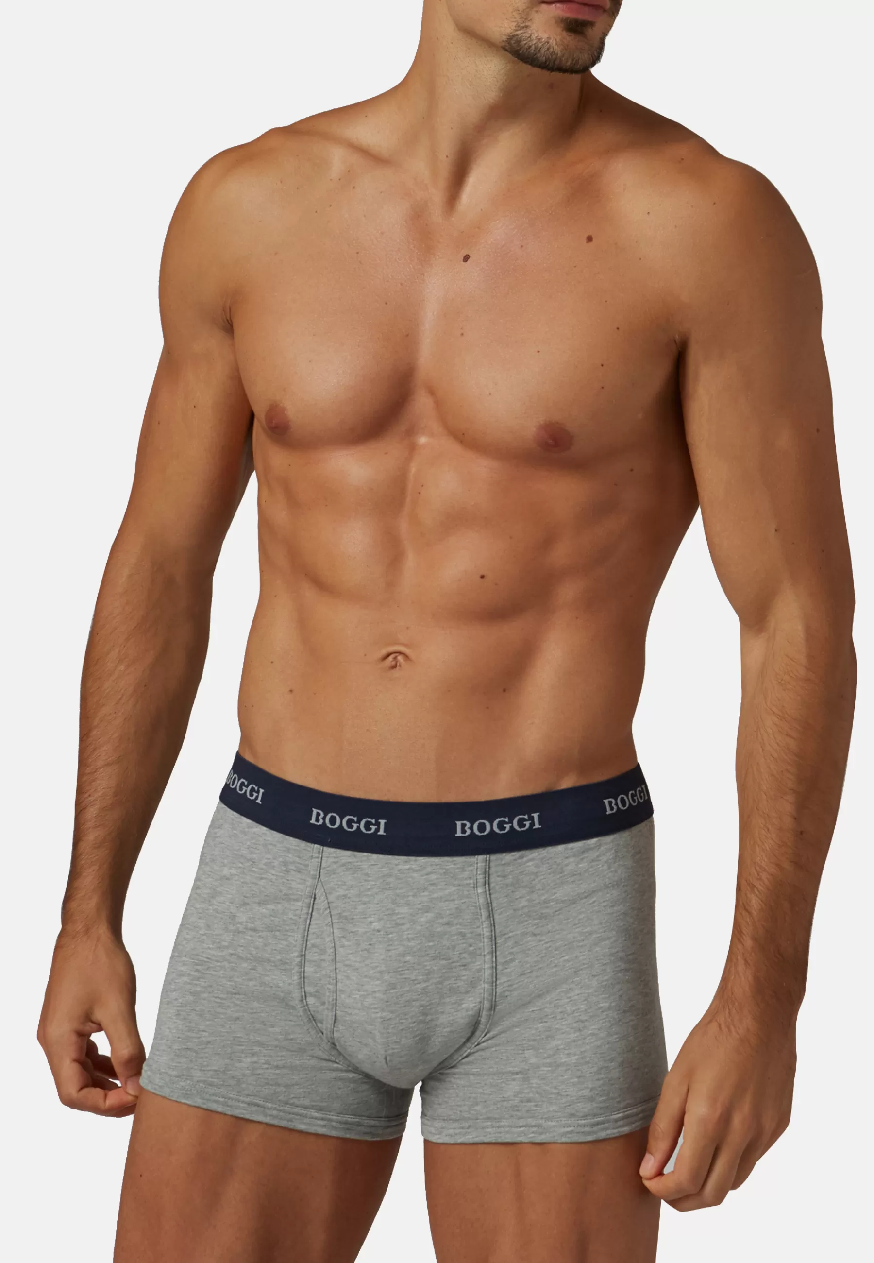 Underwear and Pajamas^Boggi Milano Stretch Cotton Jersey Boxer Shorts Grey