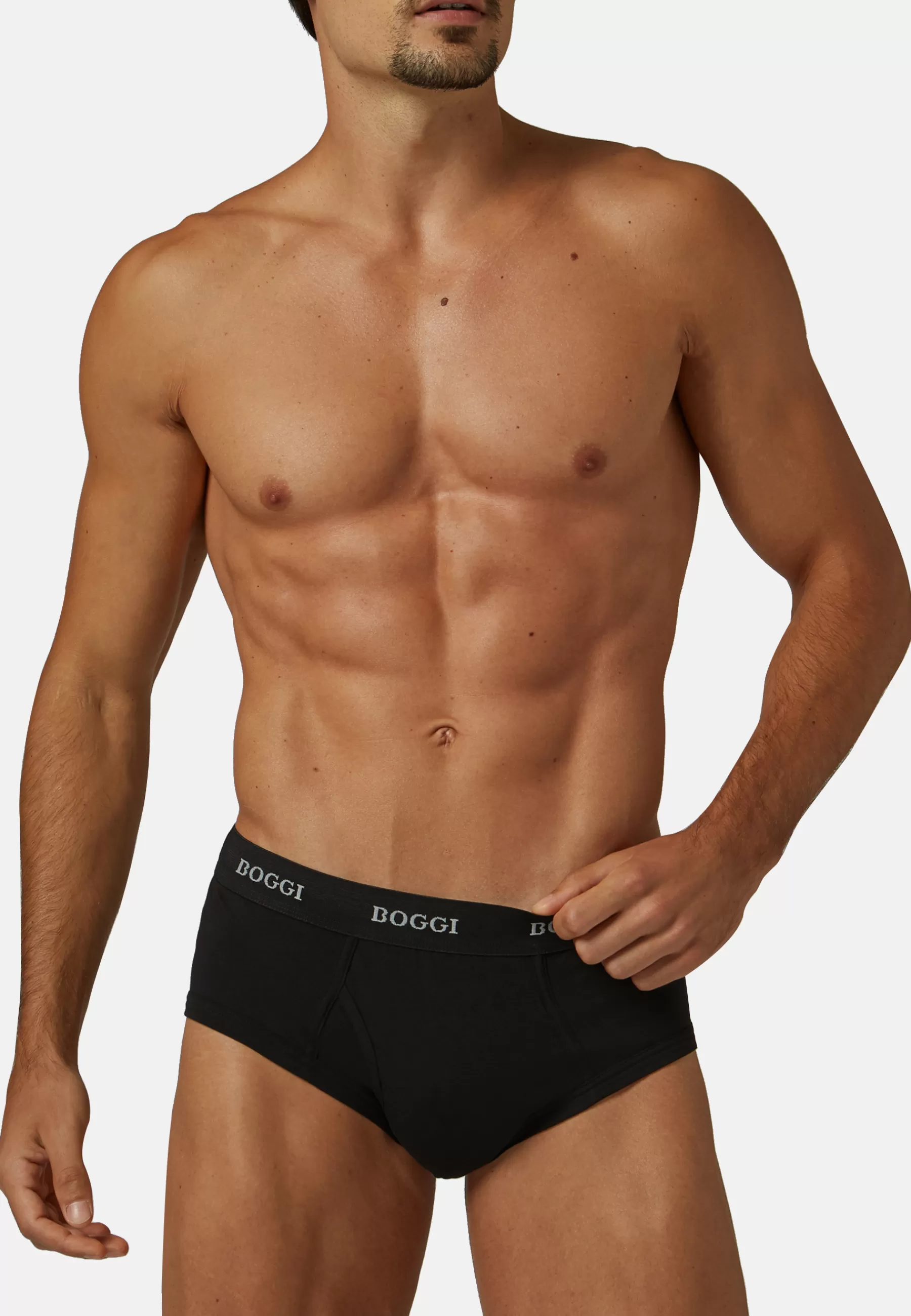 Underwear and Pajamas^Boggi Milano Stretch Cotton Jersey Briefs Black