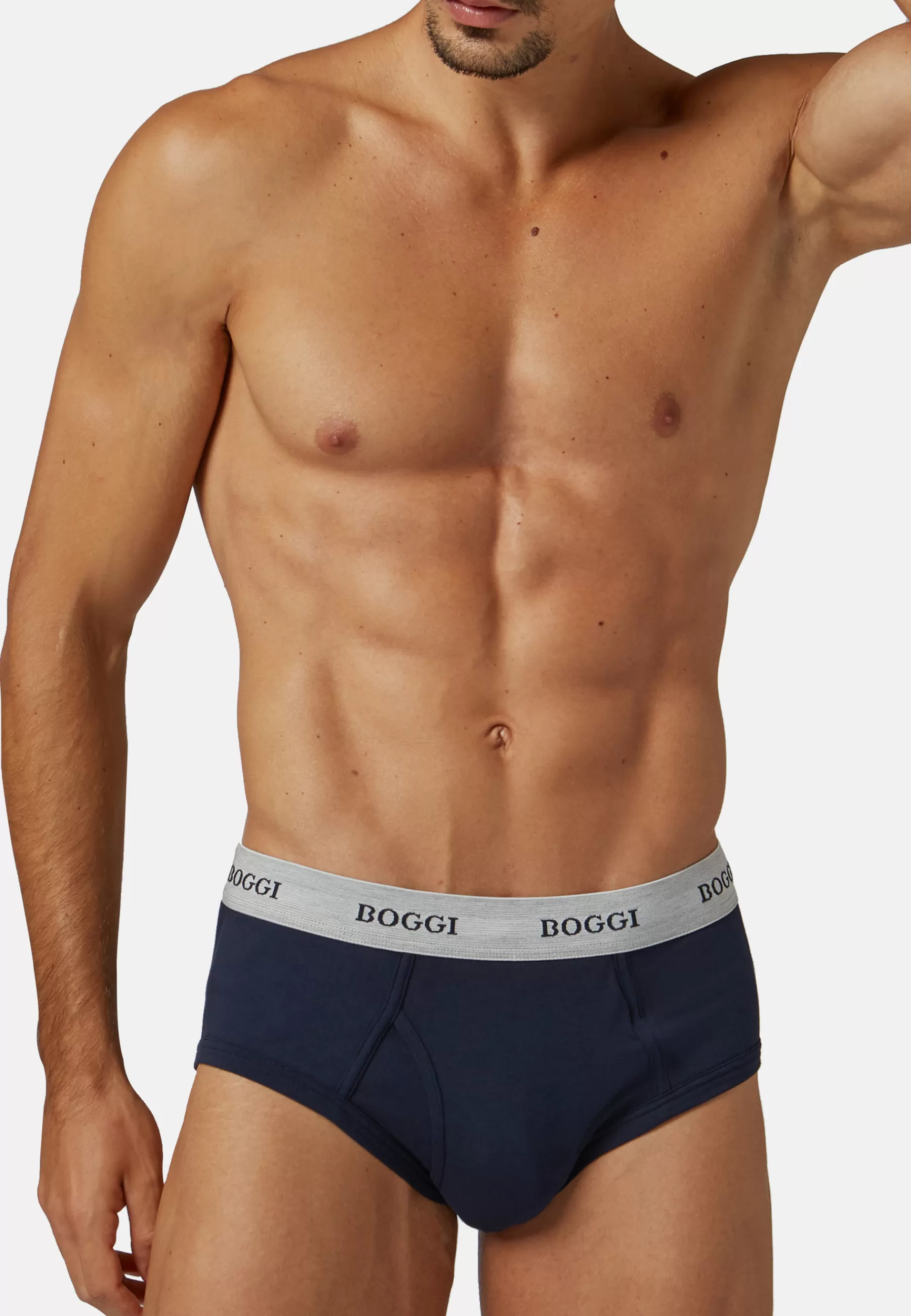 Underwear and Pajamas^Boggi Milano Stretch Cotton Jersey Briefs Navy blue