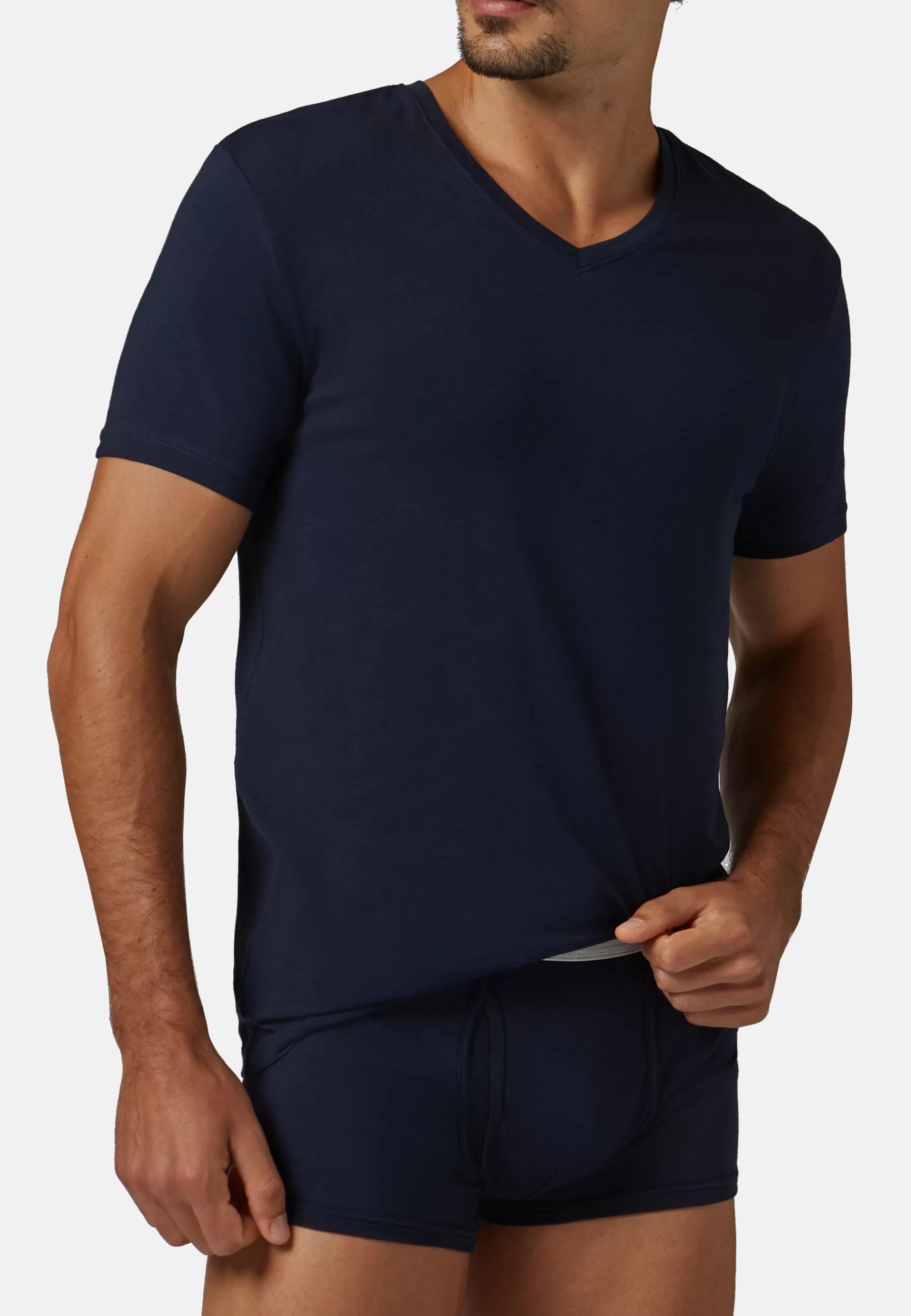 Underwear and Pajamas | T-Shirts^Boggi Milano Stretch Cotton Jersey T-shirt Navy blue