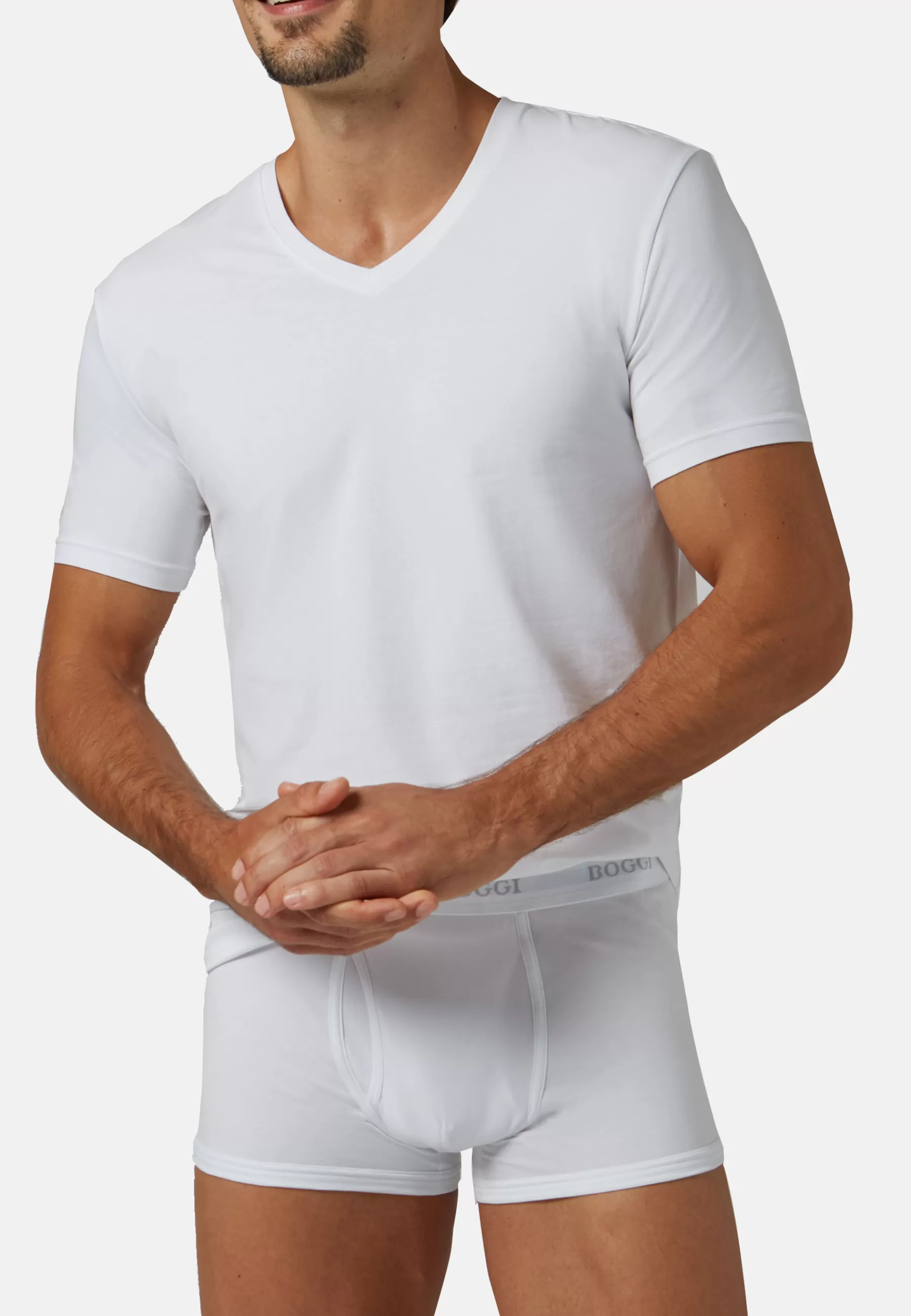 Underwear and Pajamas^Boggi Milano Stretch Cotton Jersey T-shirt White