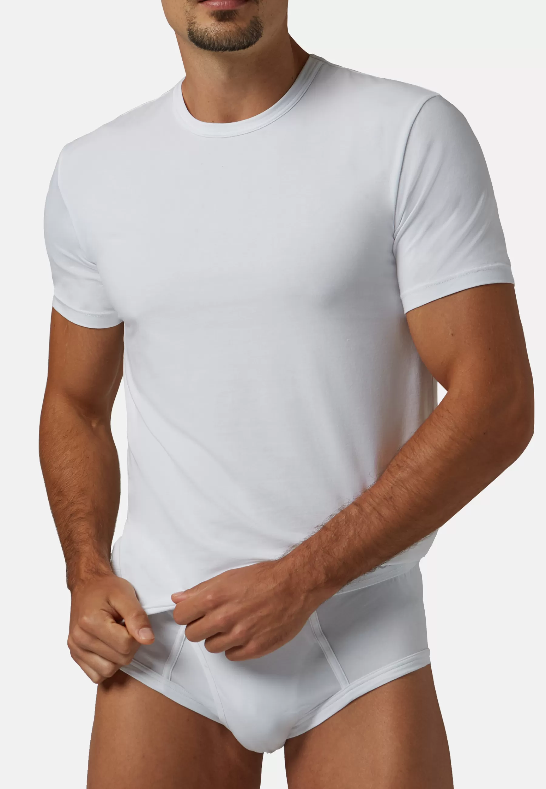 Underwear and Pajamas^Boggi Milano Stretch Cotton Jersey T-shirt White