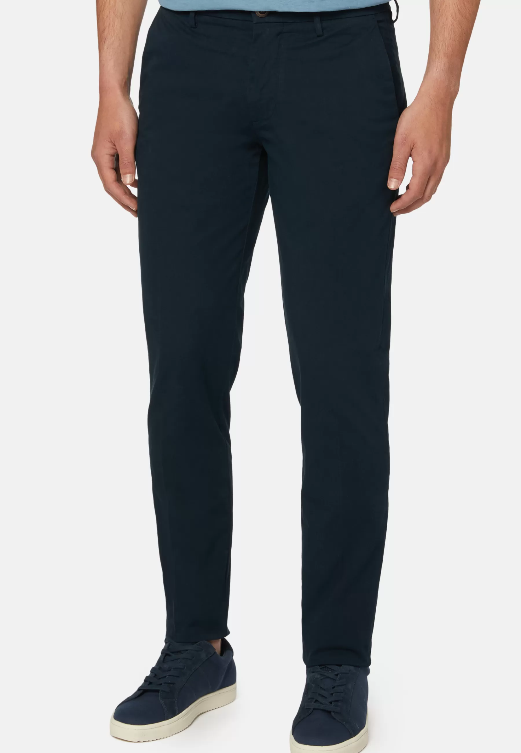 Pants^Boggi Milano Stretch Cotton Pants Navy blue