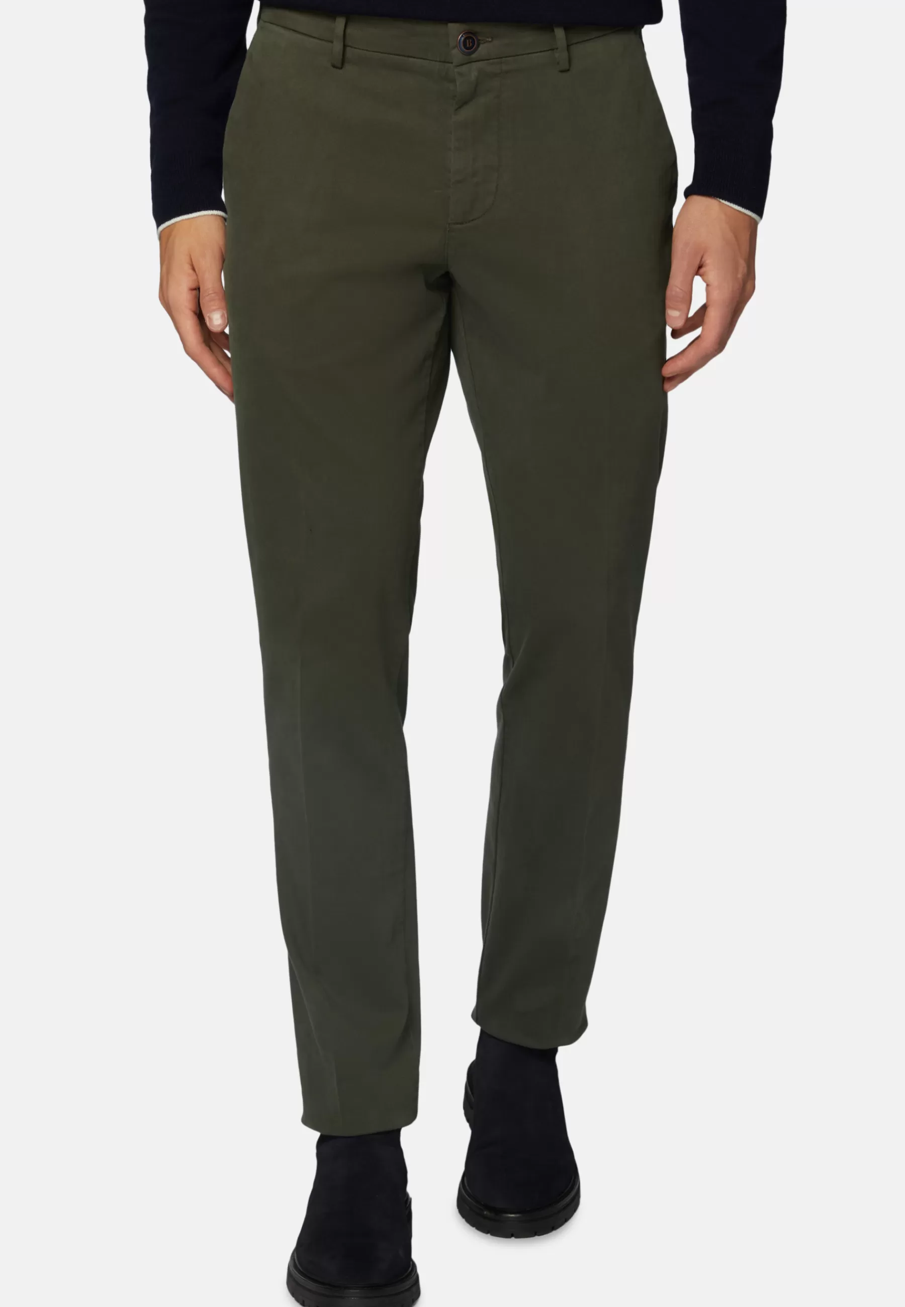 Pants^Boggi Milano Stretch Cotton Pants Military Green