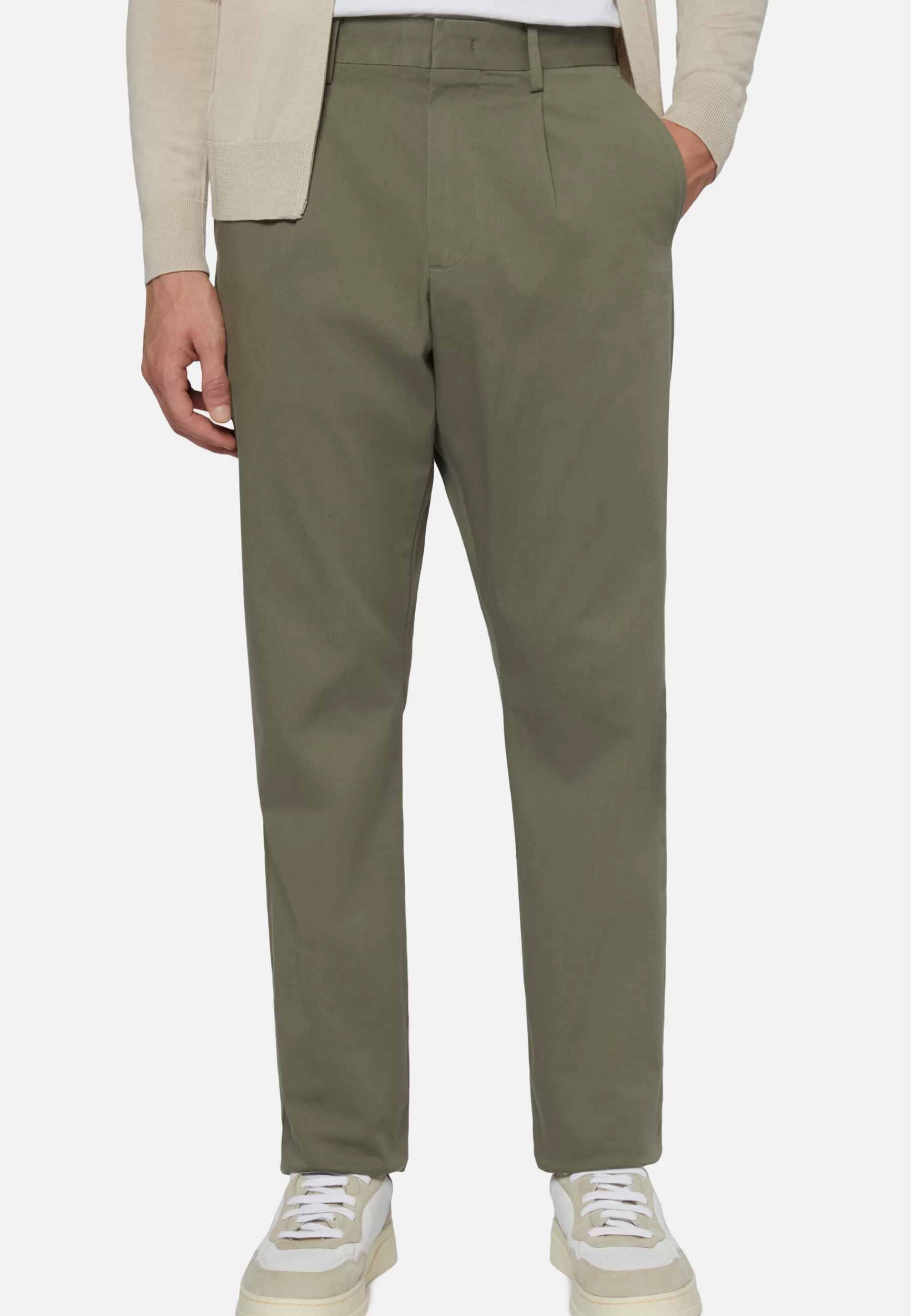 Pants^Boggi Milano Stretch Cotton Pants Military Green