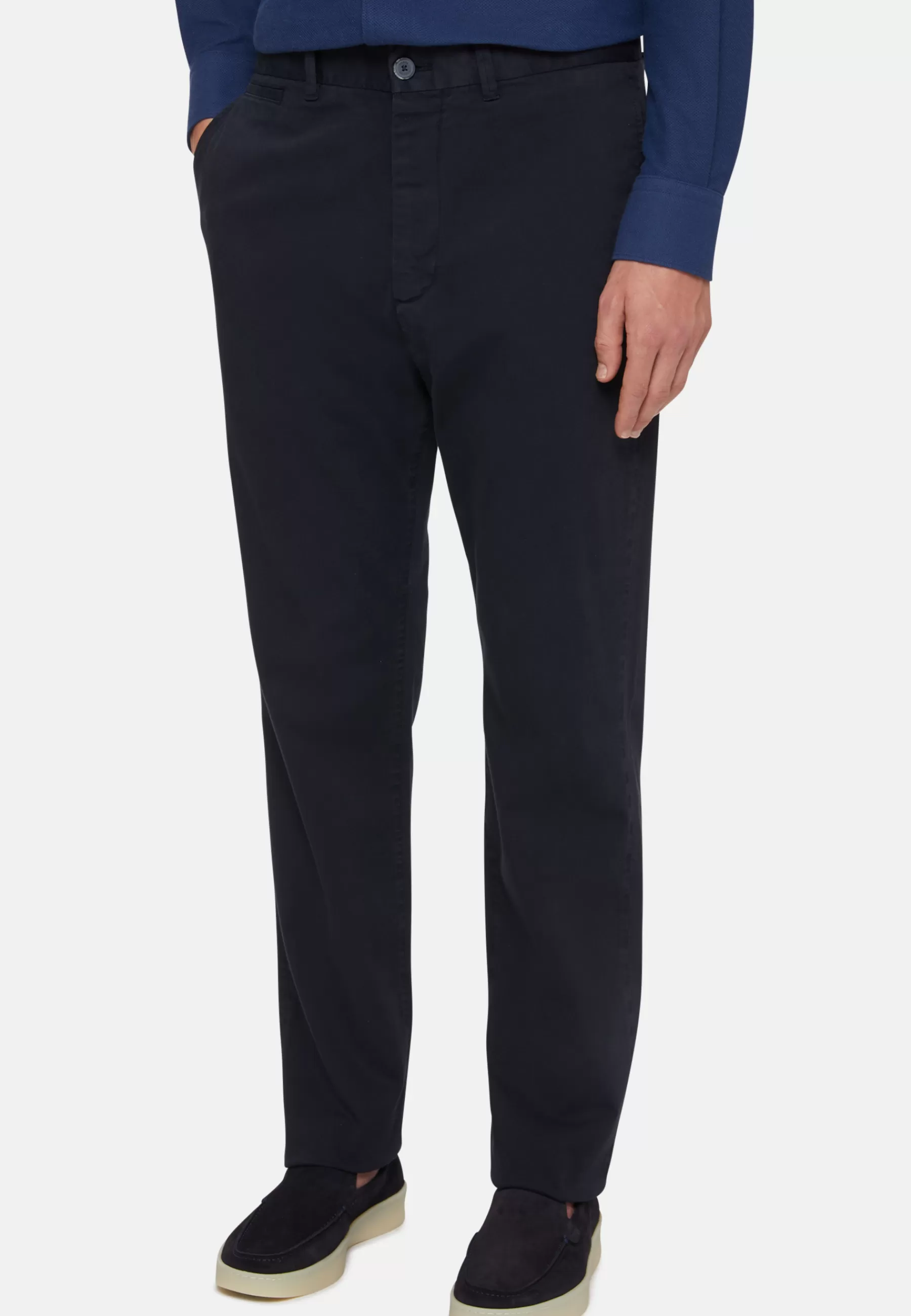 Pants^Boggi Milano Stretch Cotton Pants Navy blue