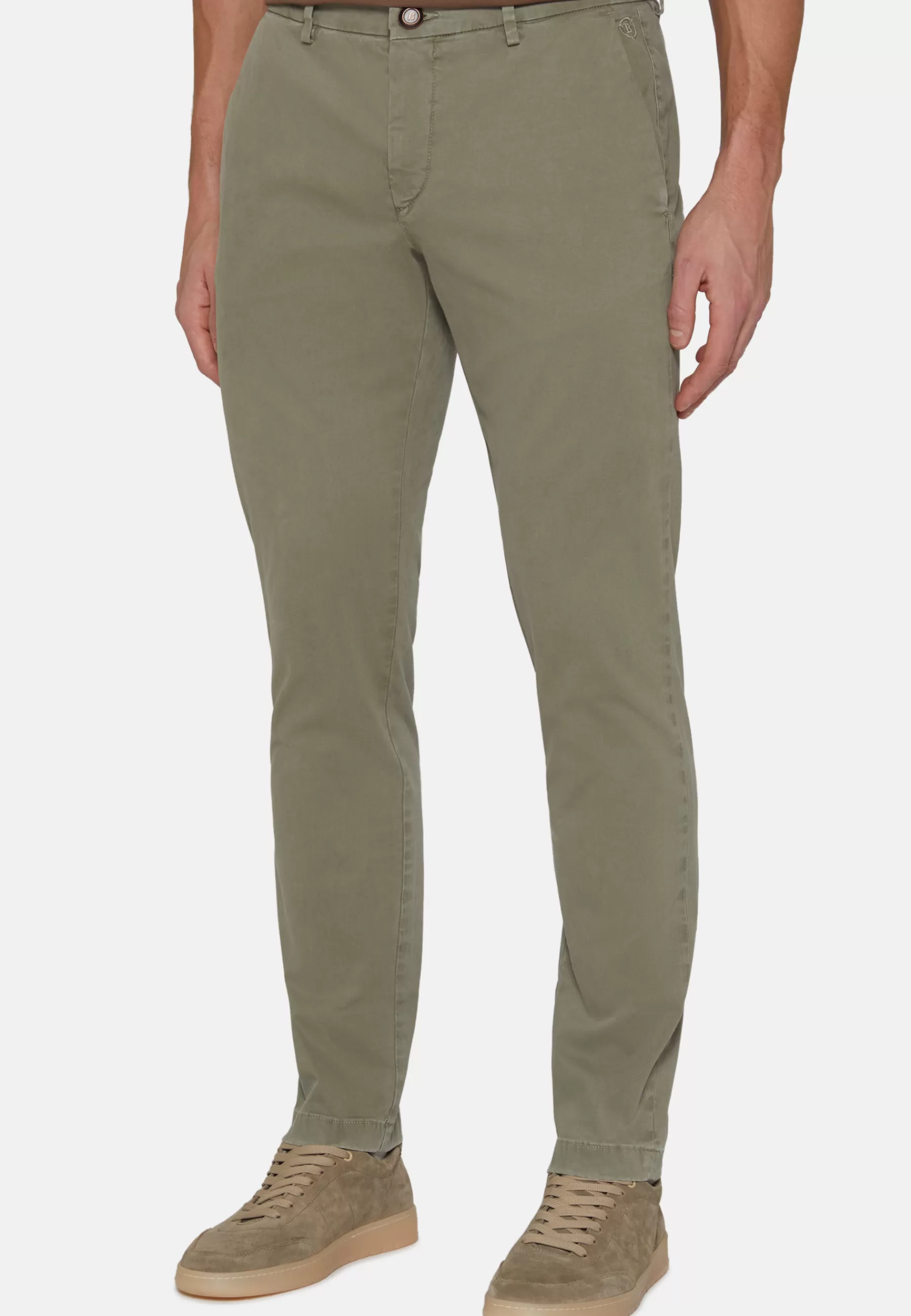 Pants^Boggi Milano Stretch Cotton Pants Military Green