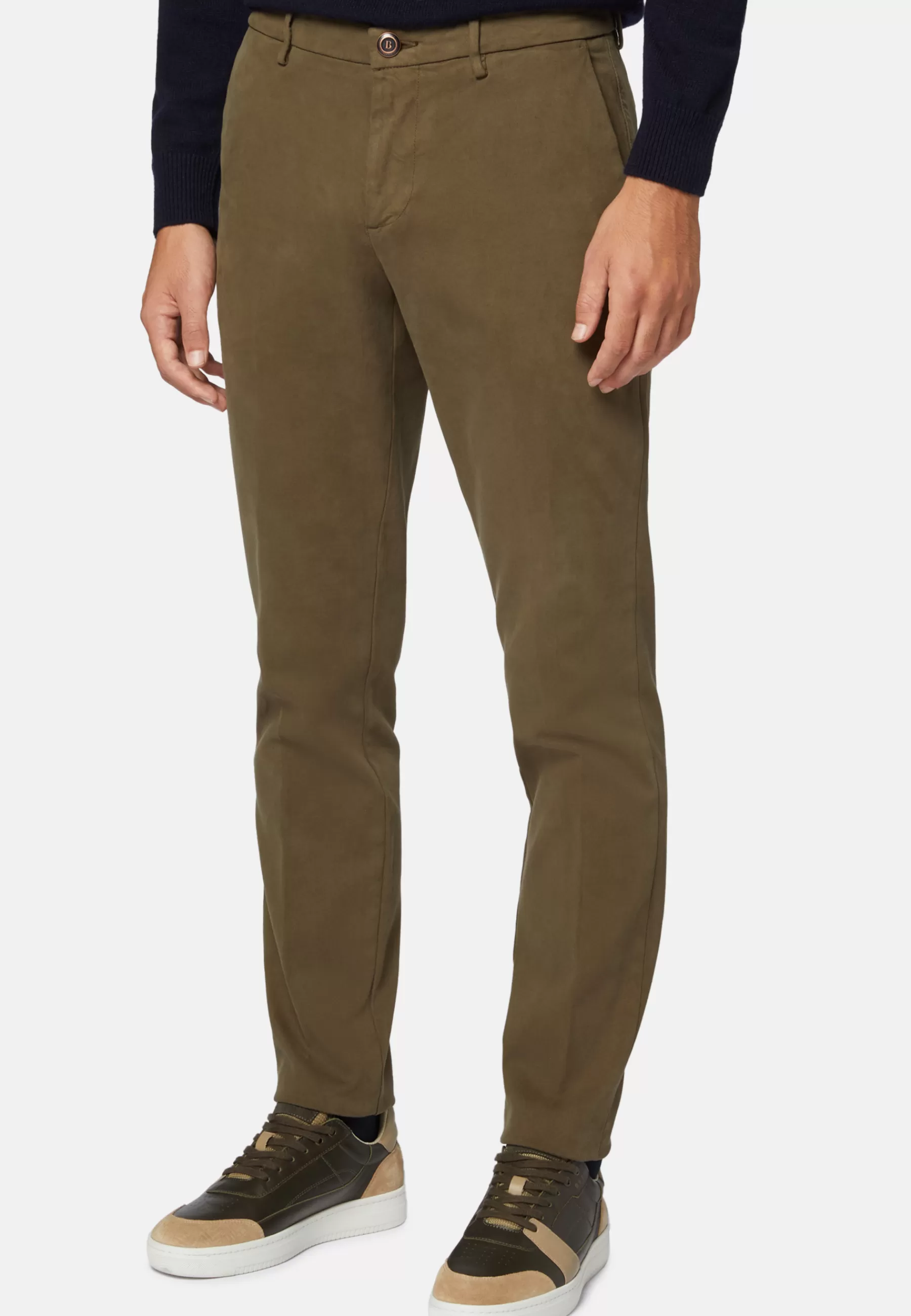 Pants^Boggi Milano Stretch Cotton Pants Military Green