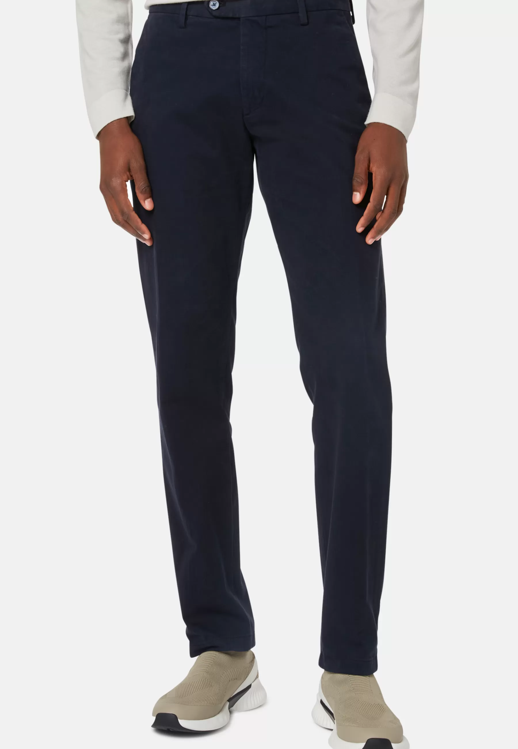 Pants^Boggi Milano Stretch Cotton Pants Navy blue