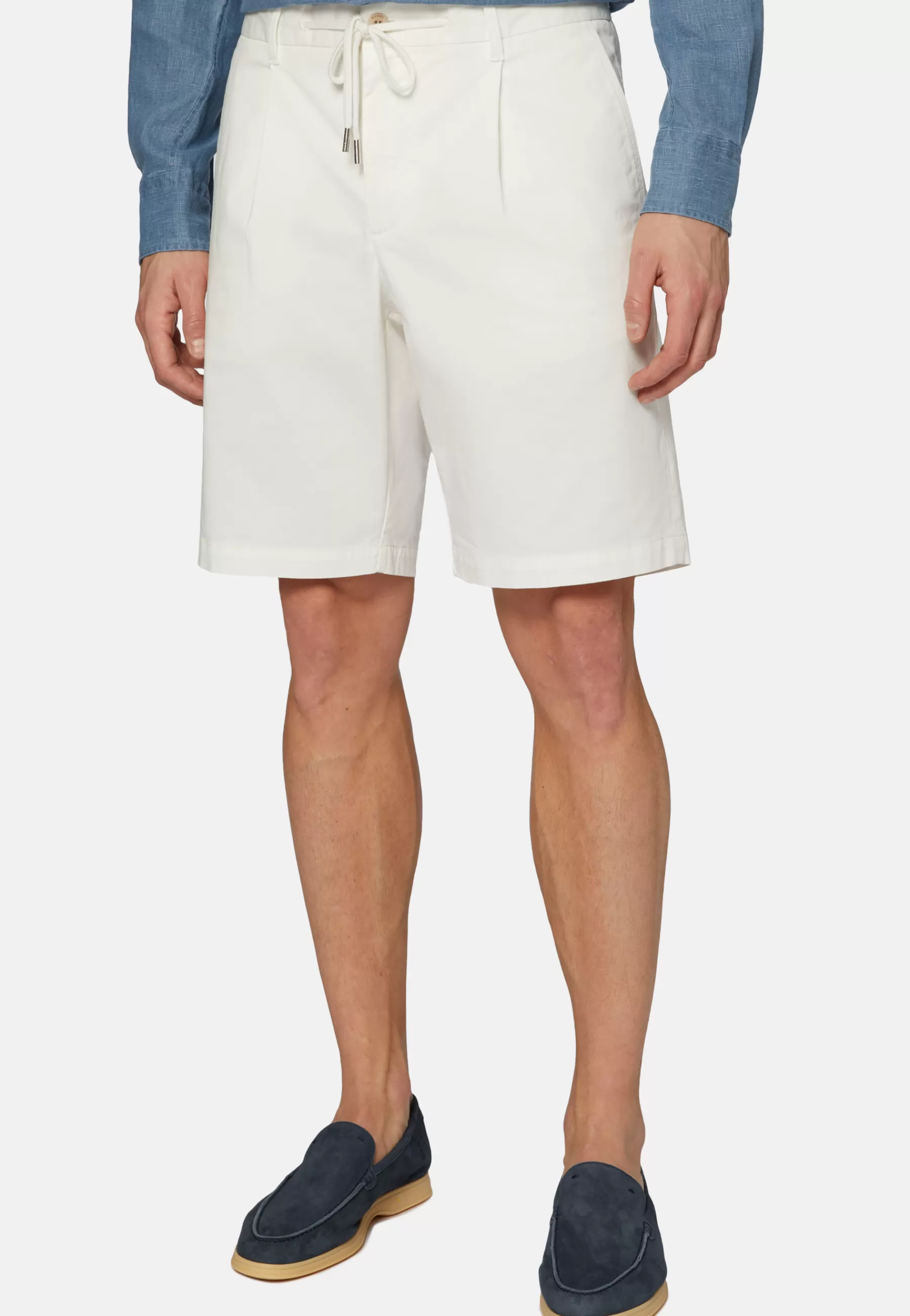 Bermuda^Boggi Milano Stretch Cotton Summer Bermuda Shorts Cream