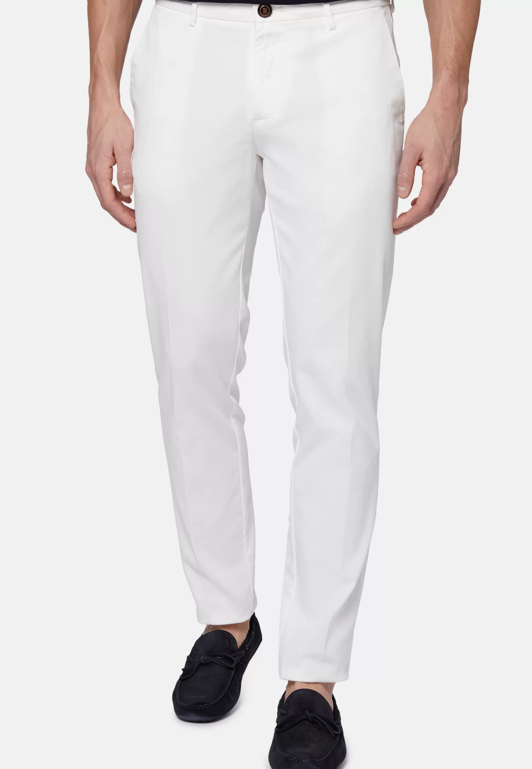 Pants^Boggi Milano Stretch Cotton/Tencel Pants White