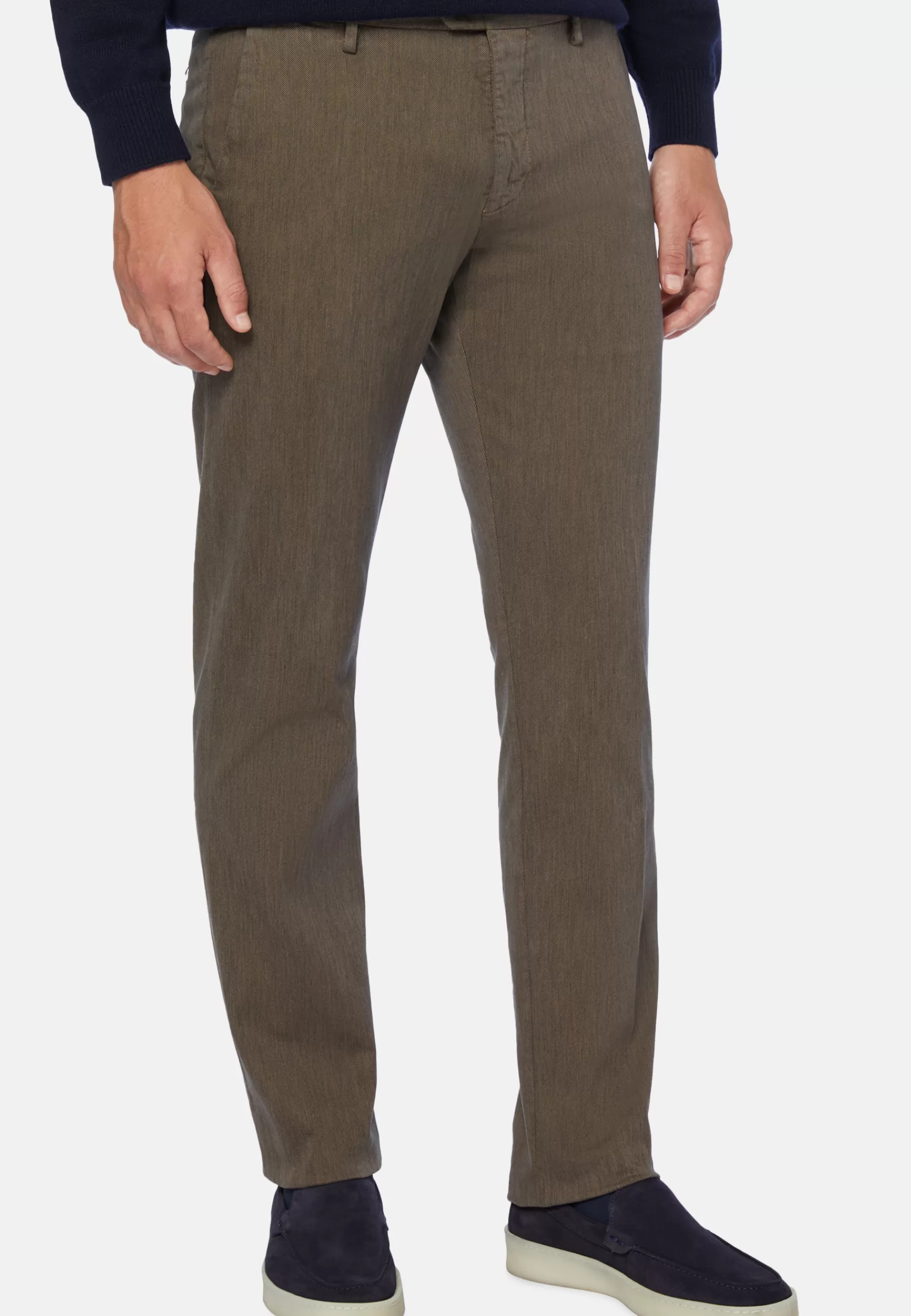 Pants^Boggi Milano Stretch Cotton/Tencel Pants Brown